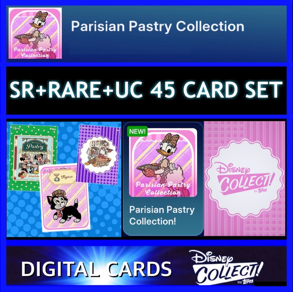 PARISIAN PASTRY COLLECTION 2026-SR+RARE+UC 45 CARD SET-TOPPS DISNEY COLLECT