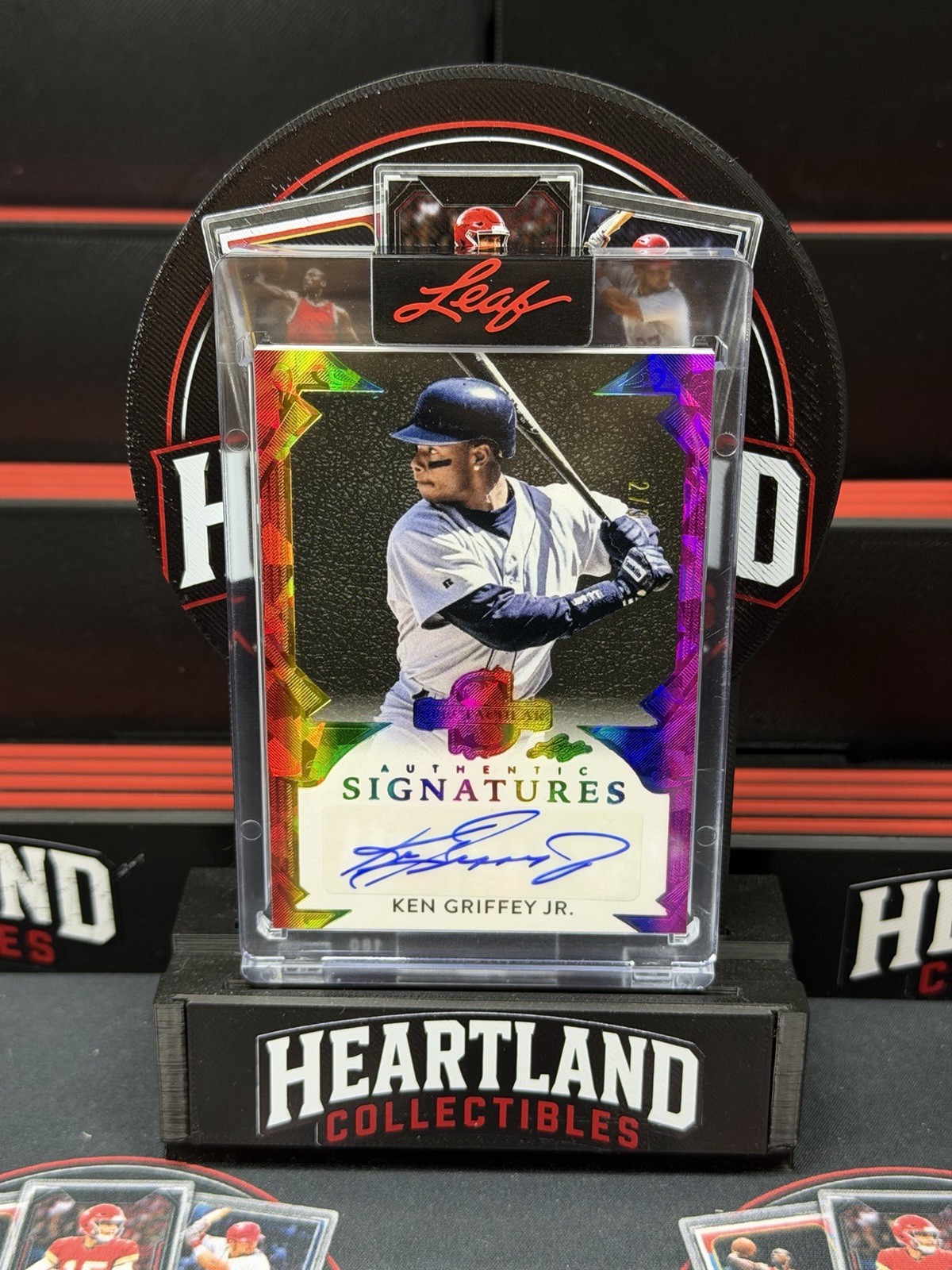 Ken Griffey Jr Rainbow Auto /3 2025 Leaf Spectacular #S-KGJ Encased Autograph Ken Griffey Jr Rainbow Auto /3 2025 Leaf Spectacular #S-KGJ Encased Autograph