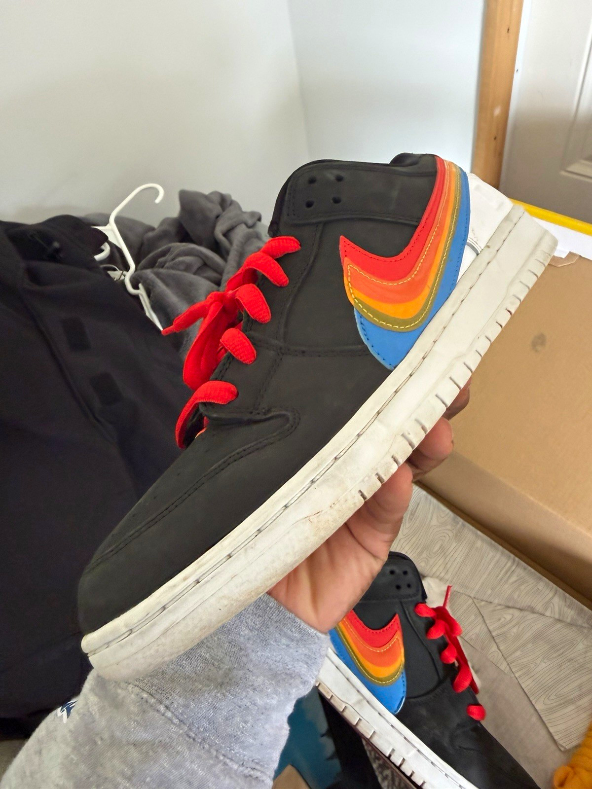 Nike SB Dunk Low Pro Black Polaroid Skate Shoes US 11.5 Nike SB Dunk Low Pro Black Polaroid Skate Shoes US 11.5