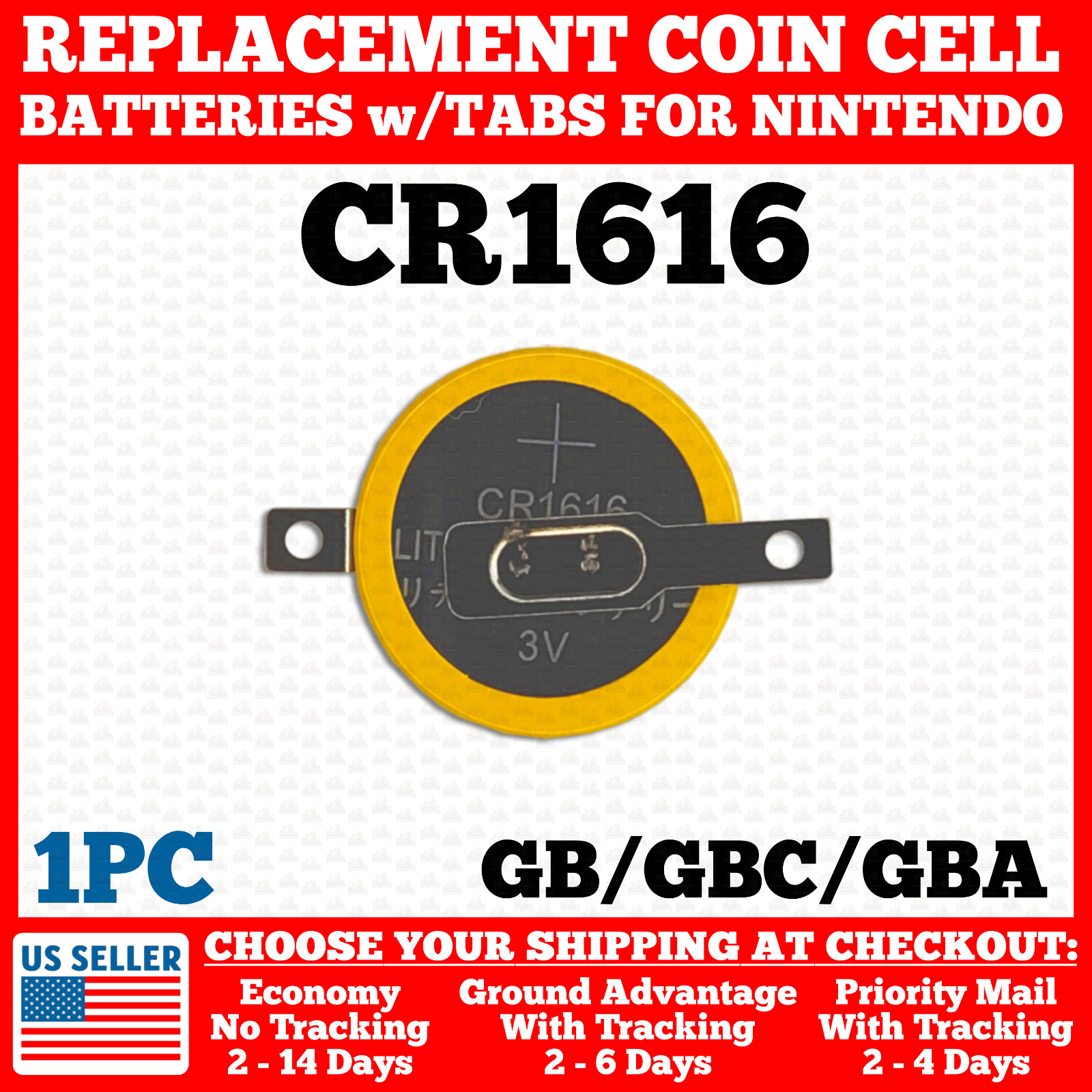 CR1616/CR2025/CR2032 Save Battery Tabs Pokemon Game Boy/Color/Advance/GB/GBC/GBA