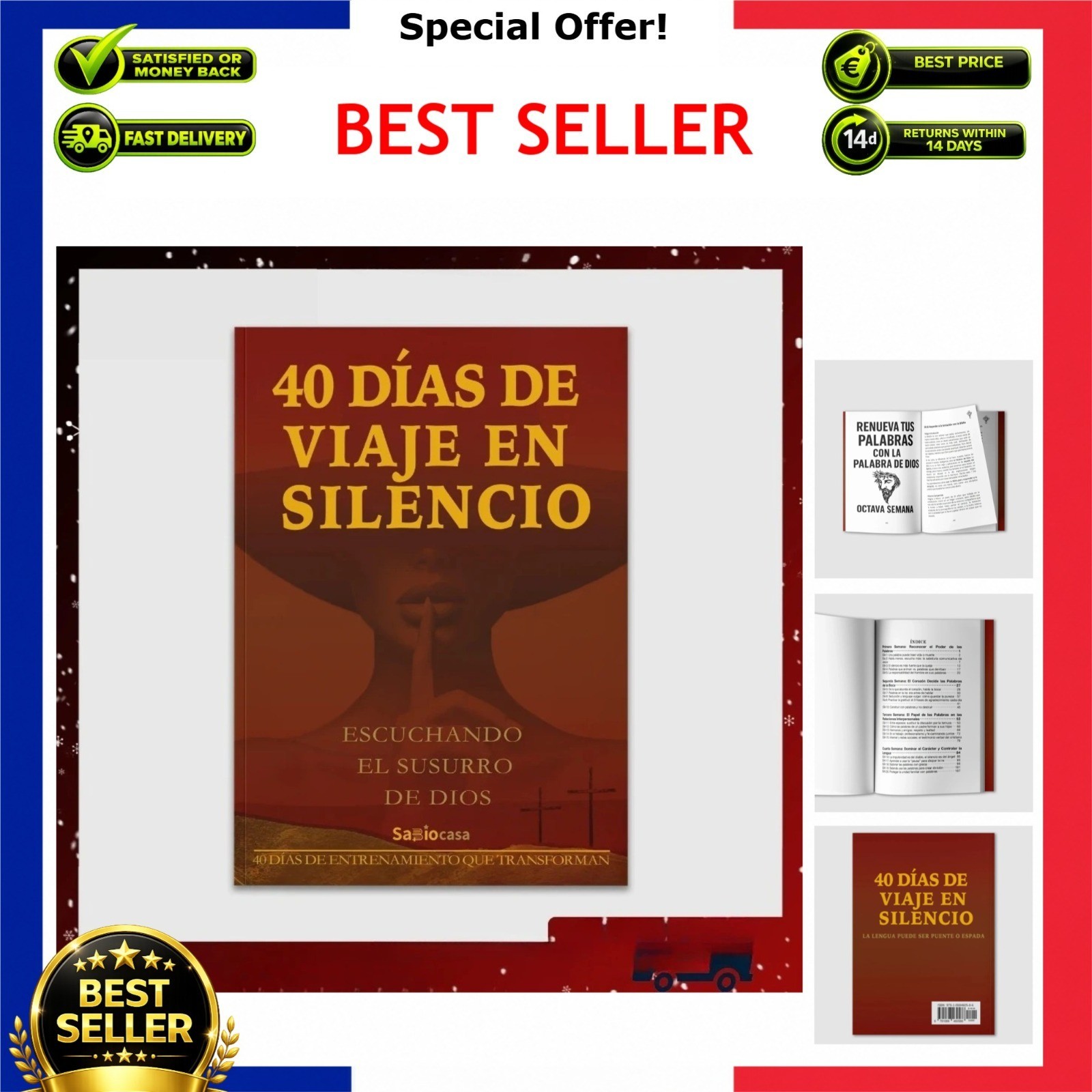 40 Days of Silent Journey Spanish Christian Devotional Book Listening to God's