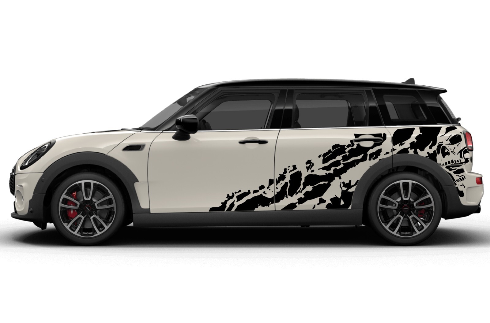 Nightmare skeleton skull decal sticker vinyl graphic design kit for Mini Clubman