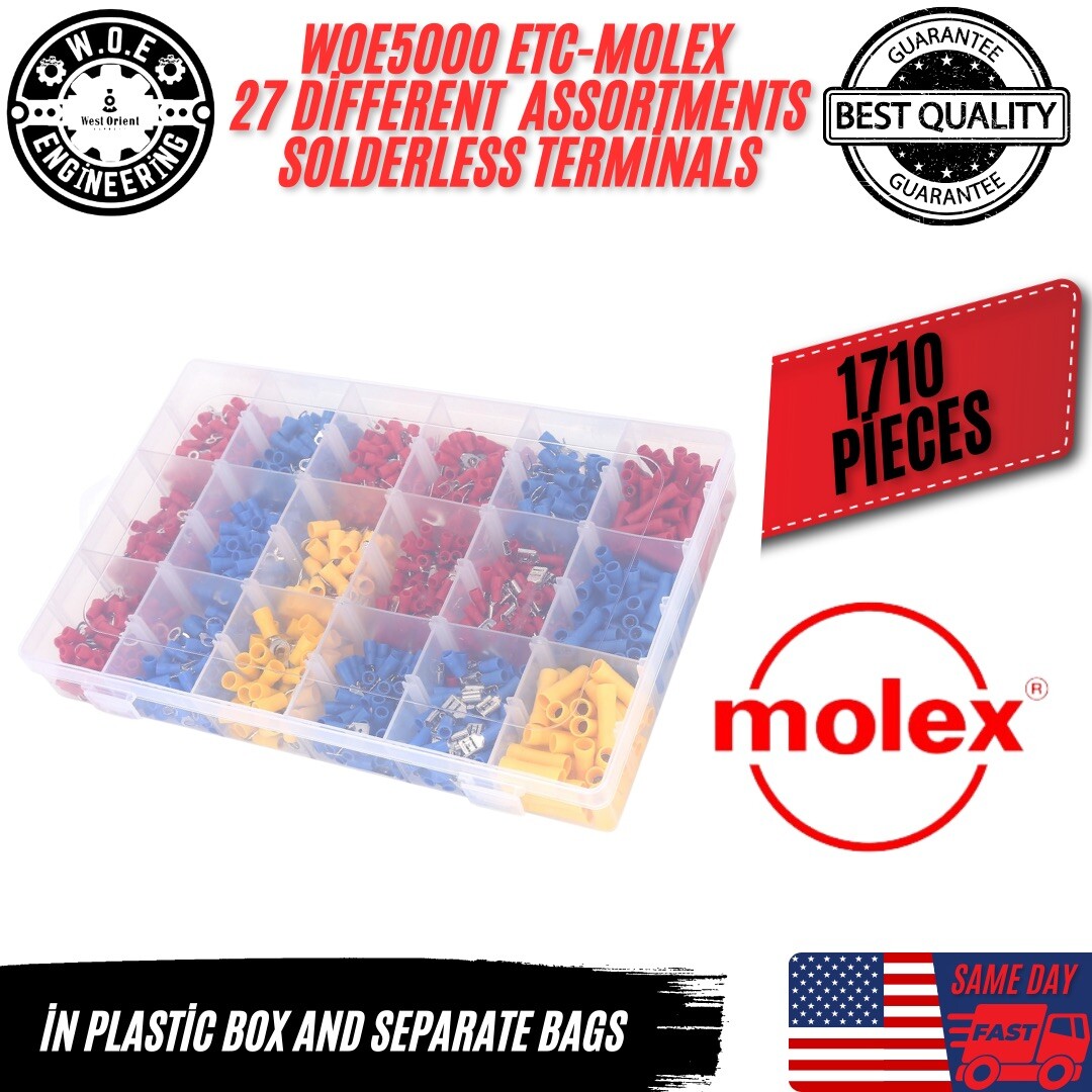 1710Pcs MOLEX ETC Assortment Set Solderless Crimp Wire Connectors Terminals Kit 1710Pcs MOLEX ETC Assortment Set Solderless Crimp Wire Connectors Terminals Kit