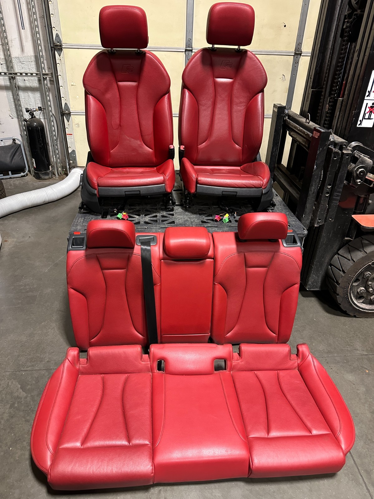 2017-2020 Audi S3 Red Front / Rear Seat Set OEM *NOTE