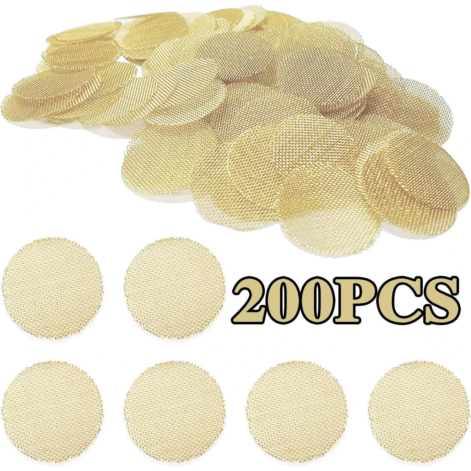 200 Pcs Brass Pipe Screens 3/4 Inch – Heavy-Duty Round Gold Filter Mesh 200 Pcs Brass Pipe Screens 3/4 Inch – Heavy-Duty Round Gold Filter Mesh