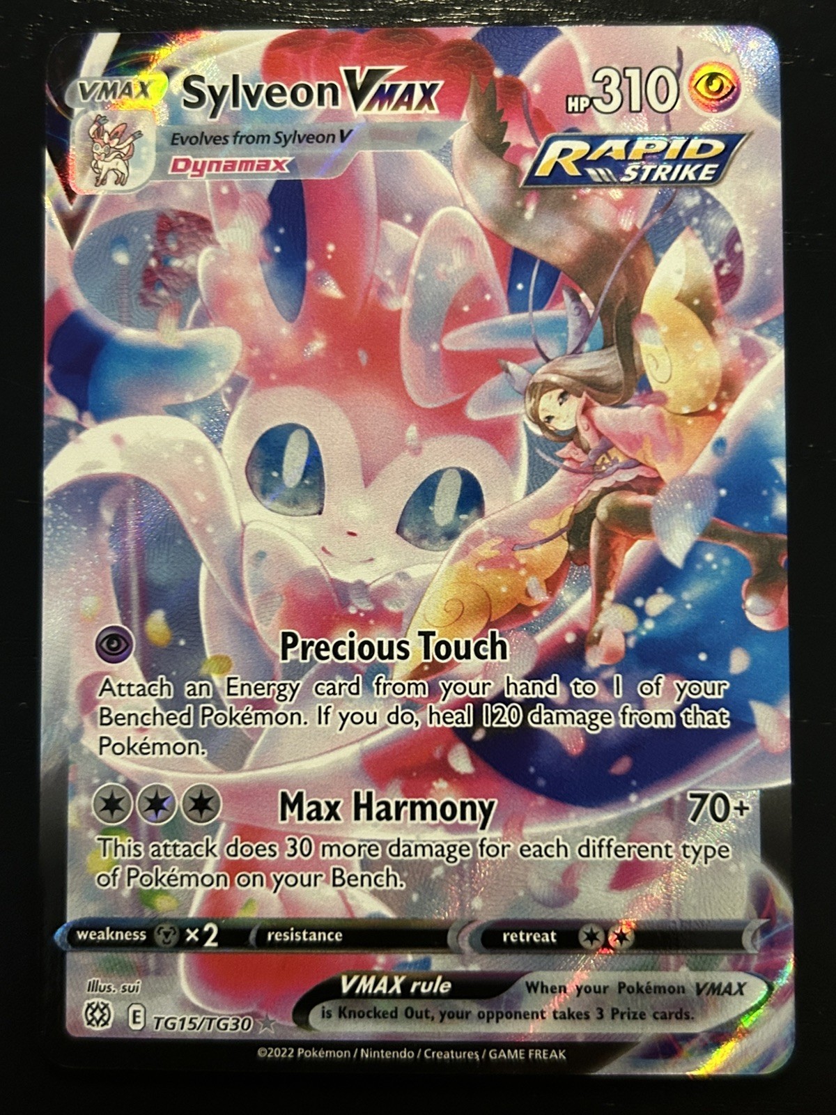 Sylveon VMAX TG15/TG30 Brilliant Stars Trainer Gallery Ultra Rare Holo NM Mint Sylveon VMAX TG15/TG30 Brilliant Stars Trainer Gallery Ultra Rare Holo NM Mint