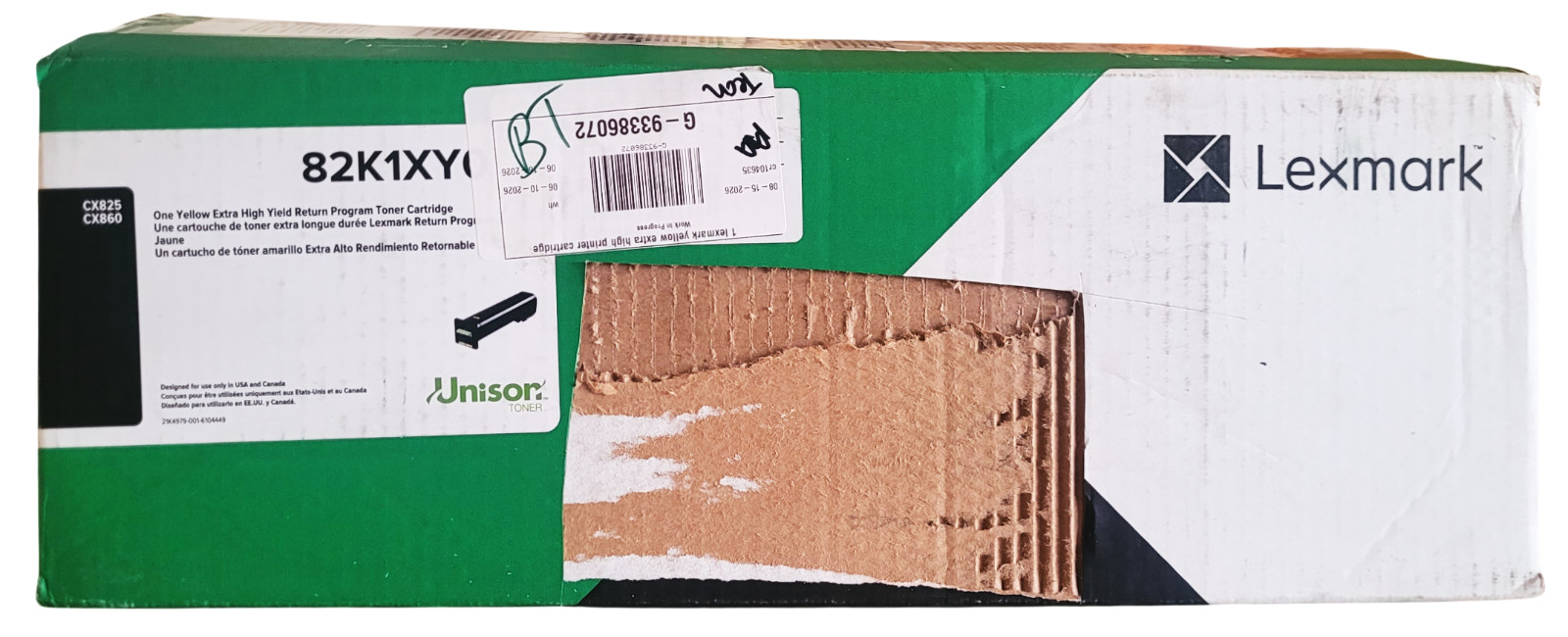 Lexmark 82K1XY0 Yellow Extra High Yield Toner Cartridge New Sealed-Open Box Lexmark 82K1XY0 Yellow Extra High Yield Toner Cartridge New Sealed-Open Box