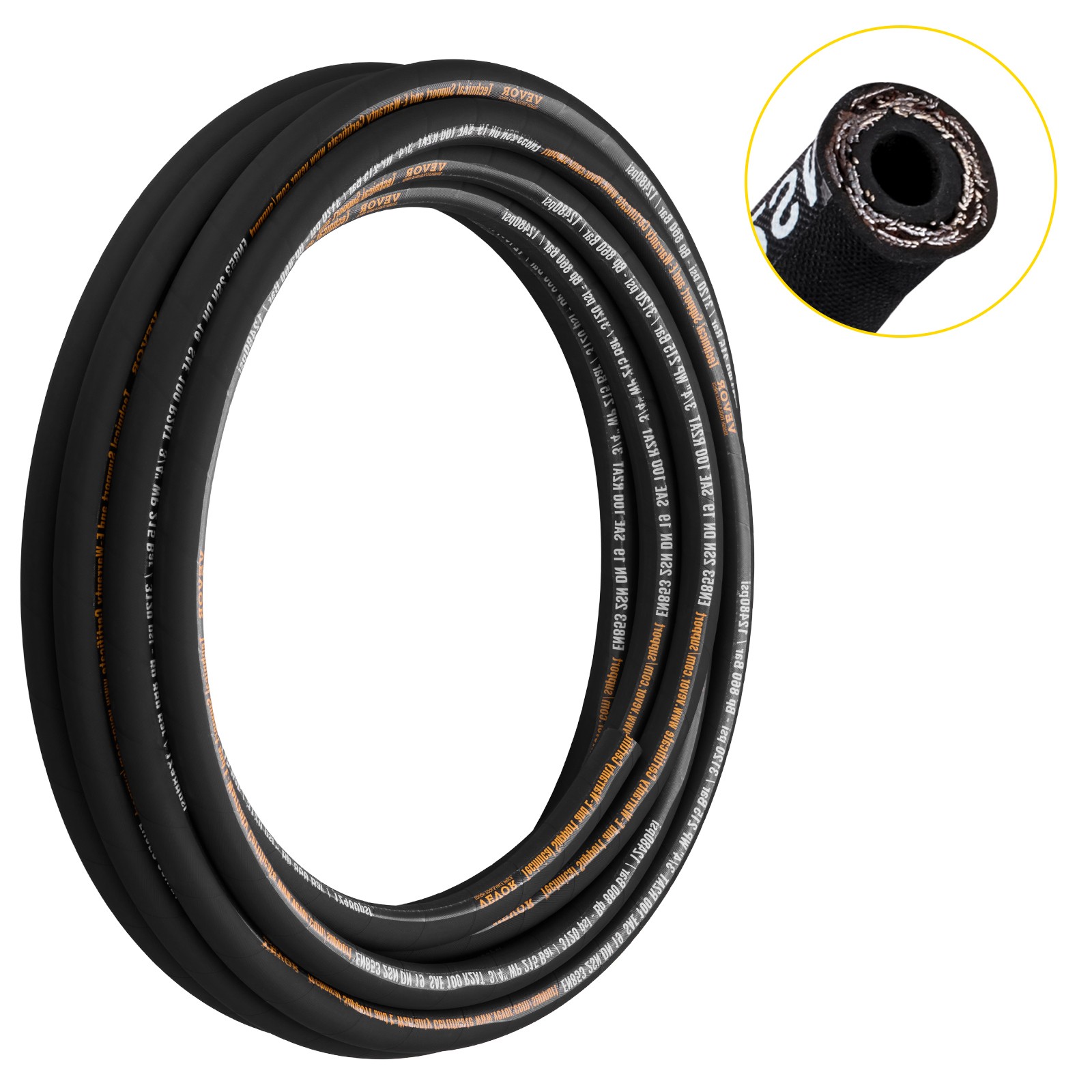 Uimoso Hydraulic Hose, 50 ft Coiled Hose, 3120 PSI High-Pressure Hose Uimoso Hydraulic Hose, 50 ft Coiled Hose, 3120 PSI High-Pressure Hose
