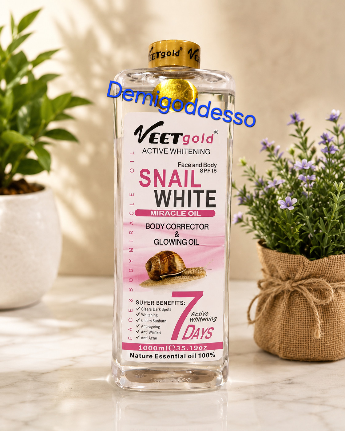Original Veet Gold Snail White Miracle Body Corrector , Glowing Oil 1000ml X1 Original Veet Gold Snail White Miracle Body Corrector , Glowing Oil 1000ml X1