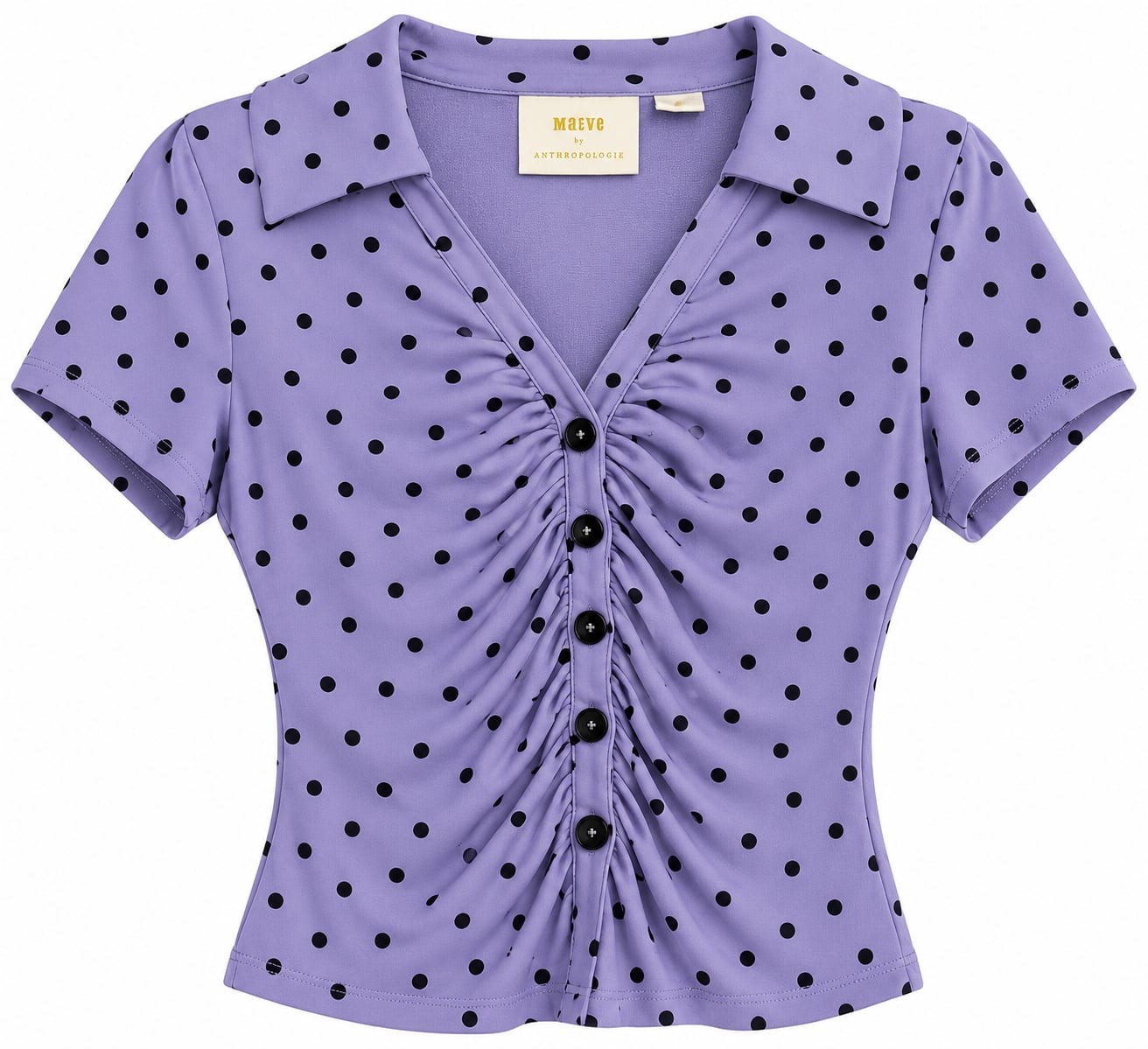 Maeve by Anthropologie Polka Dot Button Front Top S Maeve by Anthropologie Polka Dot Button Front Top S