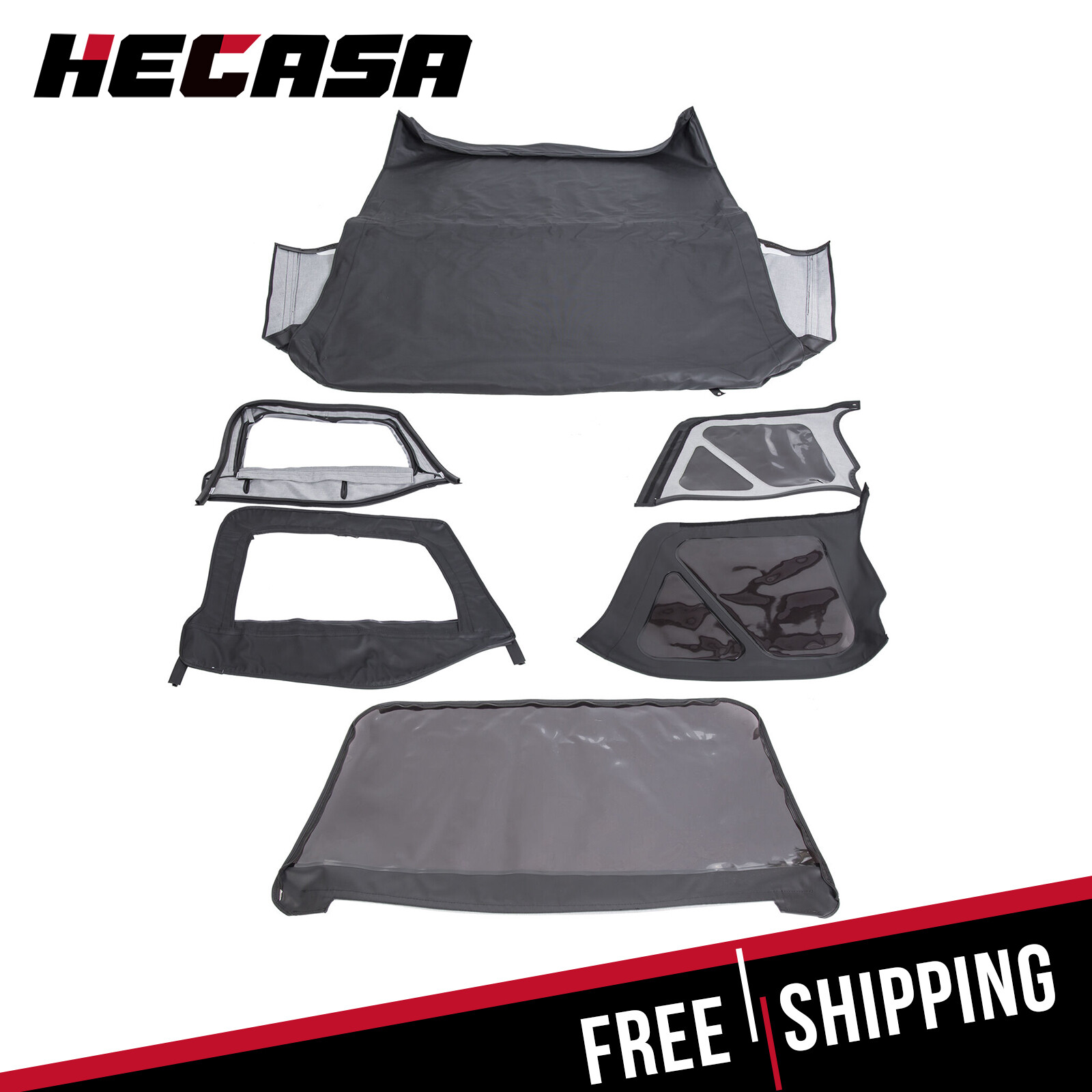 For 1997-2006 Jeep Wrangler TJ Premium Front & Rear Soft Top + Upper Skins 6pcs For 1997-2006 Jeep Wrangler TJ Premium Front & Rear Soft Top + Upper Skins 6pcs
