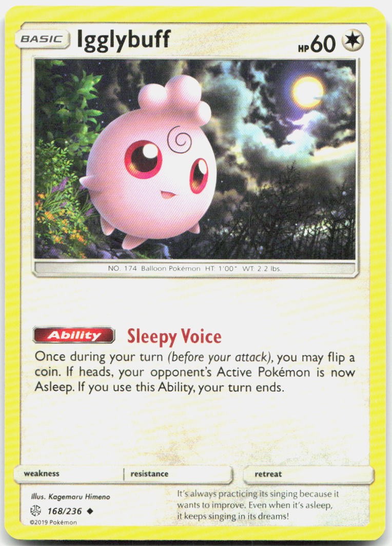 Igglybuff Uncommon SM - Cosmic Eclipse 168/236 NM Igglybuff Uncommon SM - Cosmic Eclipse 168/236 NM