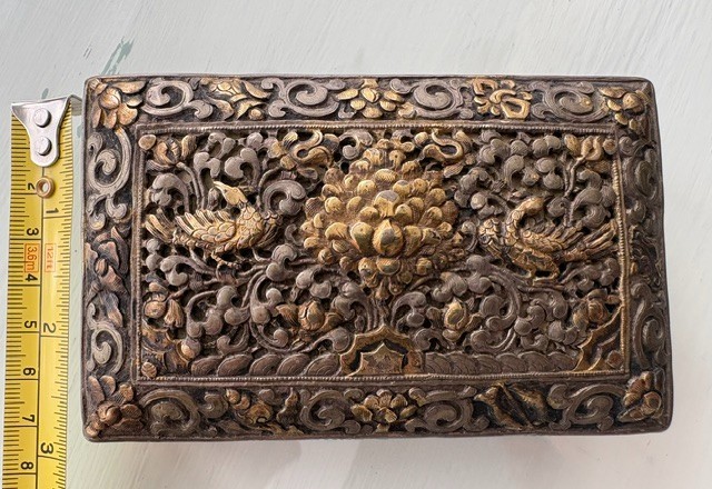 Antique Himalayan Parcel-gilt Betel Nut Box- Large Size Antique Himalayan Parcel-gilt Betel Nut Box- Large Size