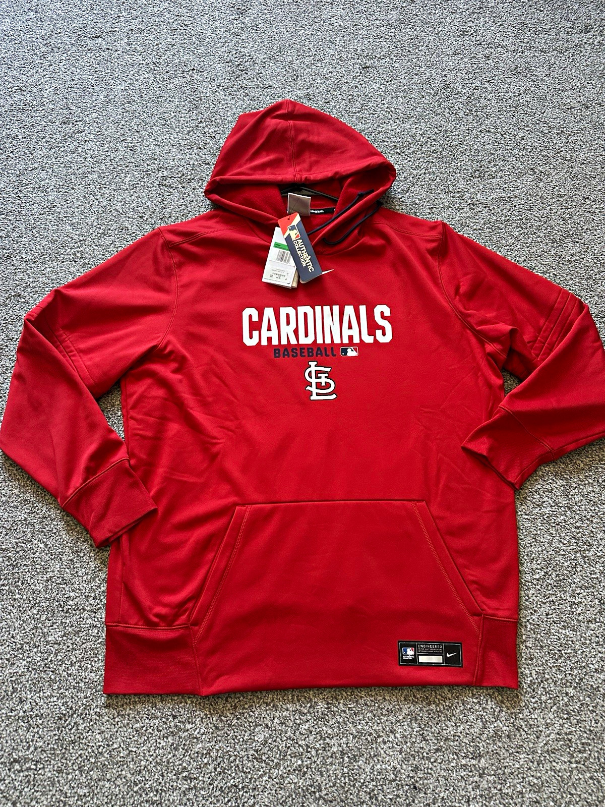 Nike MLB Authentic Collection St. Louis Cardinals Red Dugout Hoodie Mens XL NWT