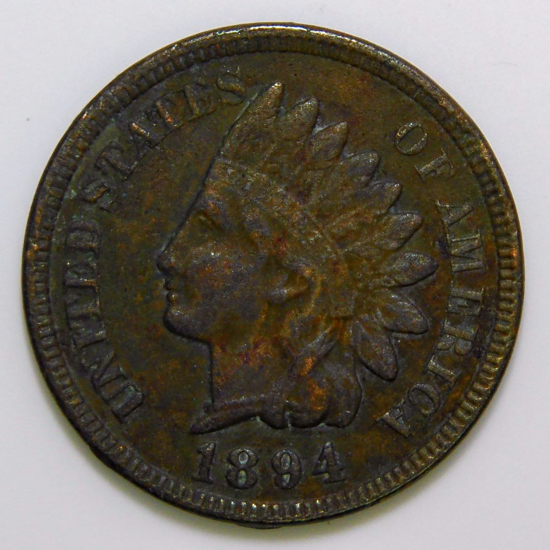 1894 Indian Head Cent 1c VF details k606