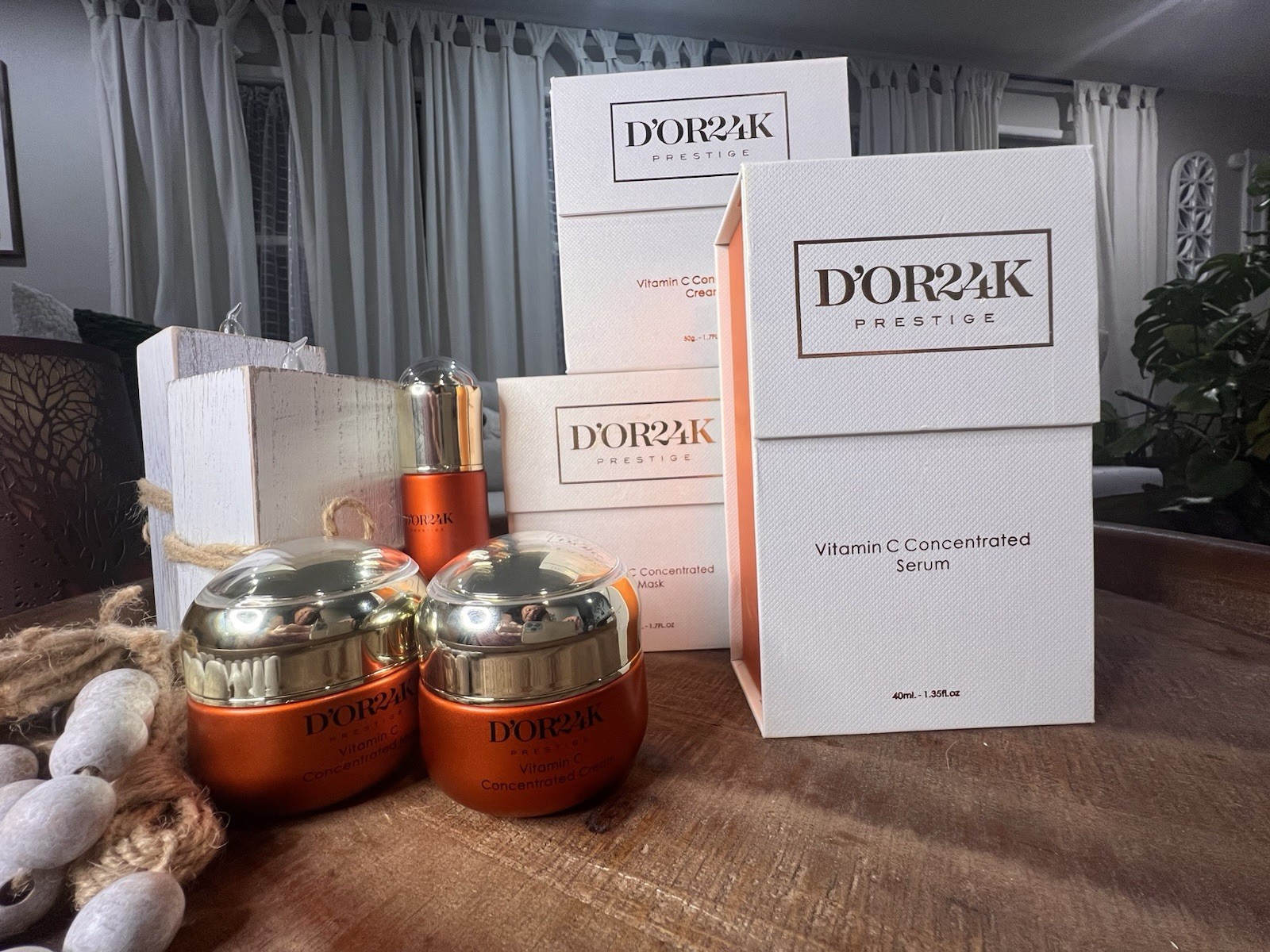 D’OR24K Prestige Vitamin C Collection Bundle Serum Cream Mask 3 Pc Set New