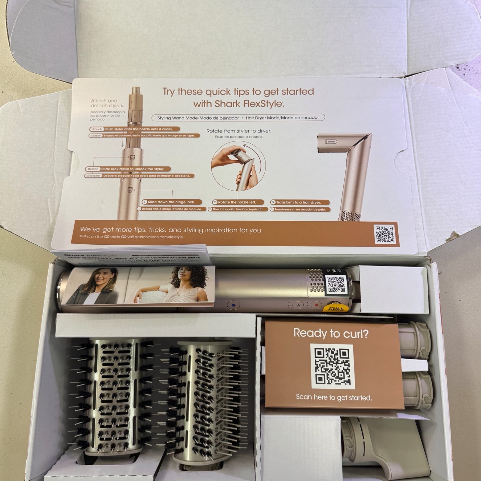 1600W Shark FlexStyle Air Drying & Styling System HD430 120V NEW OPEN BOX