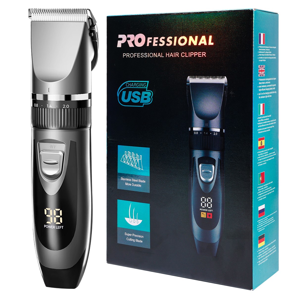 Professional Hair Clippers Trimmer Mens Barber Hair Cutting kit Machine Cordless