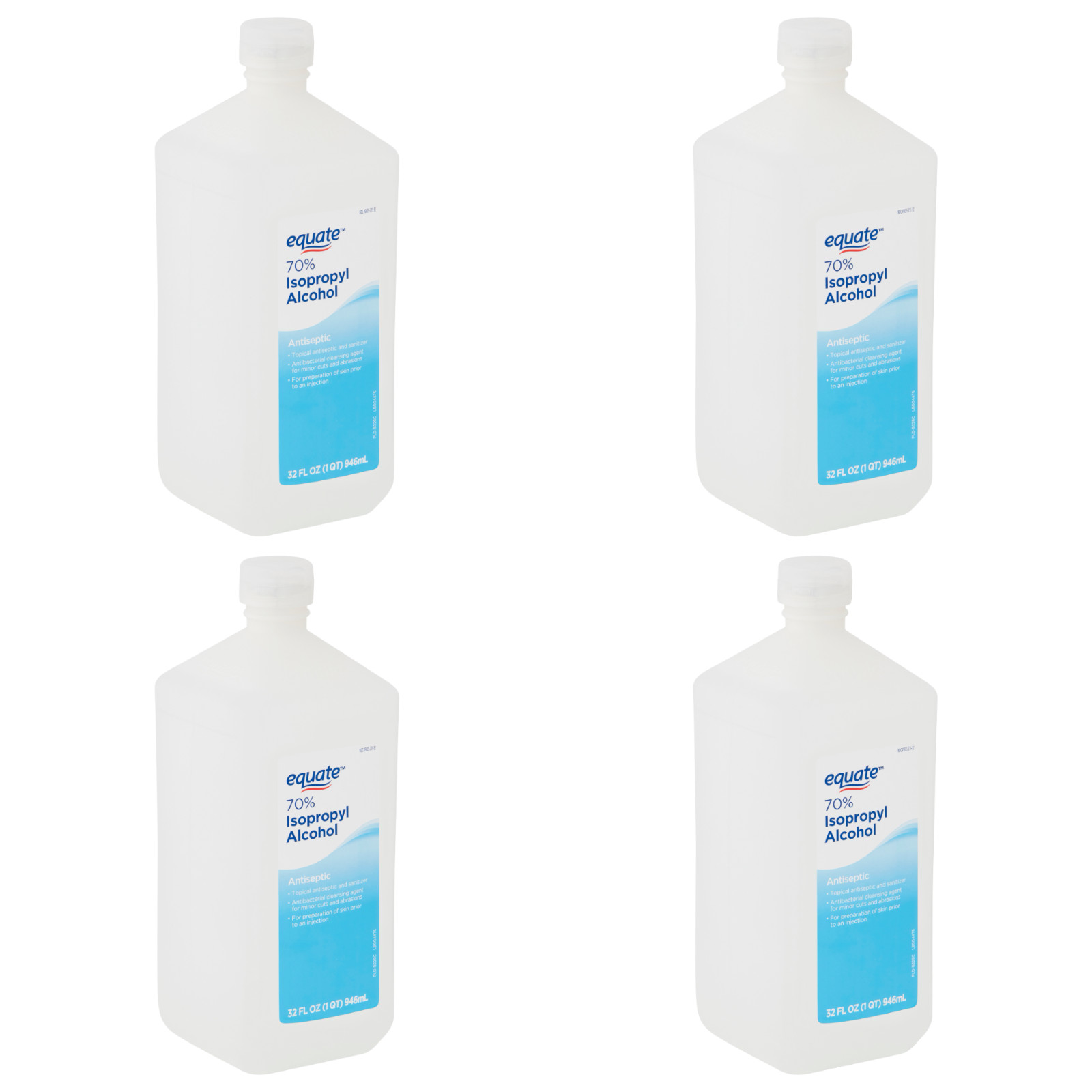 Equate 70% Isopropyl Rubbing Alcohol 32 fl oz 4-Pack HSA/FSA Eligible Equate 70% Isopropyl Rubbing Alcohol 32 fl oz 4-Pack HSA/FSA Eligible