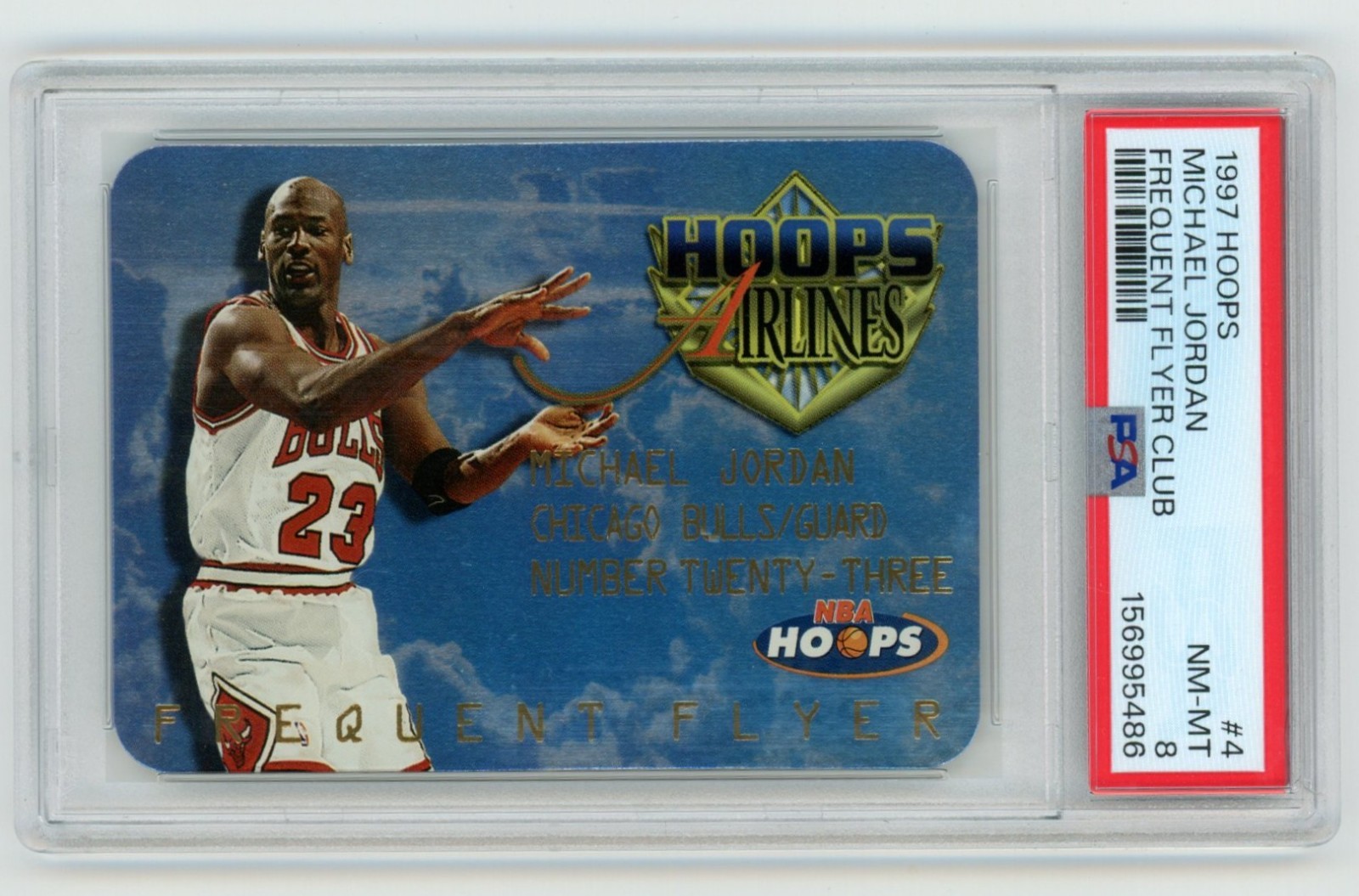 PSA 8 1997-98 NBA Hoops Frequent Flyer Club #FF4 MICHAEL JORDAN PSA 8 1997-98 NBA Hoops Frequent Flyer Club #FF4 MICHAEL JORDAN