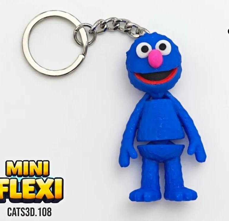 Sesame Street Grover Mini Flexi Keychain w/ Detachable Keyring Sesame Street Grover Mini Flexi Keychain w/ Detachable Keyring