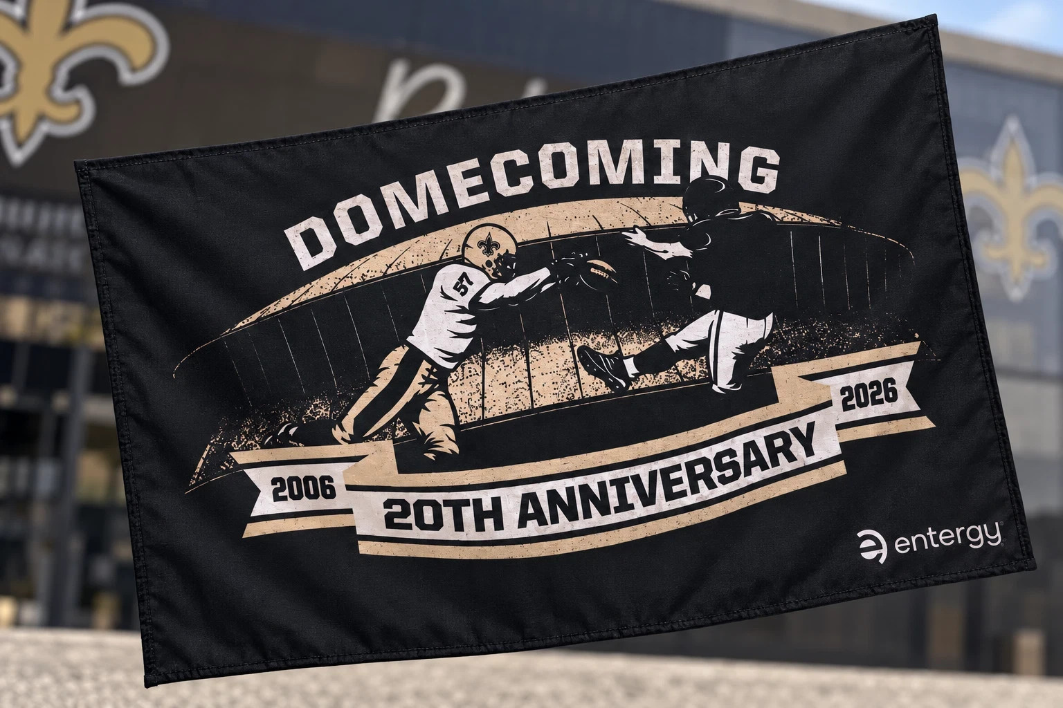 New .Orleans Football Domecoming 20th, Anniversary 2006-2026 Fan Cleaning Towel