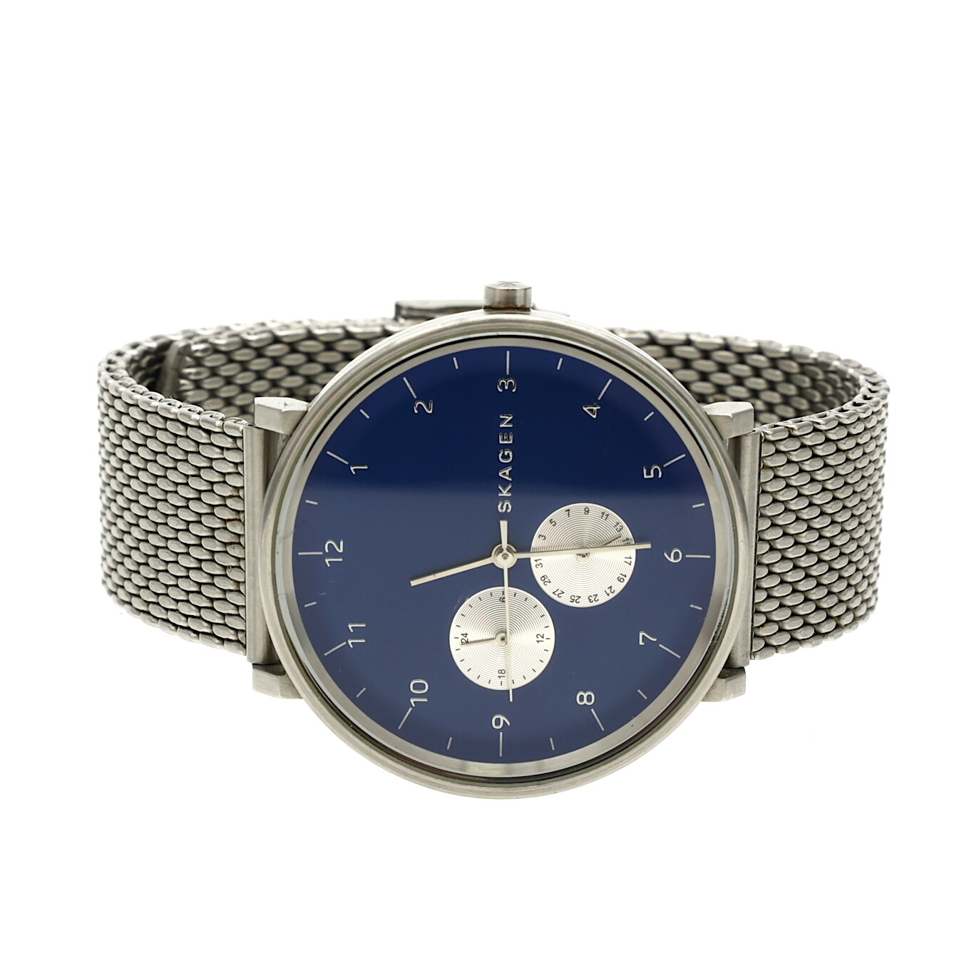 Skagen SKW6206 Men\'s Silver Blue All Stainless Steel Hald Watch F1235