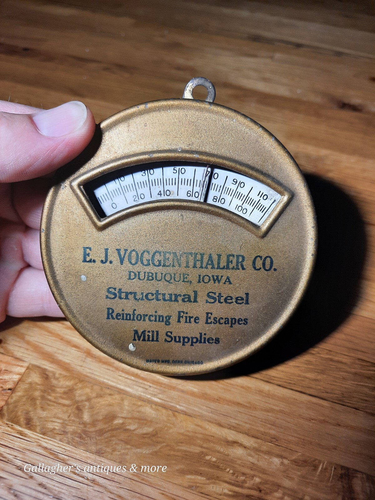 Vintage THERMOMETER Original E.J. Voggenthaler Structural Steel RARE Advertising