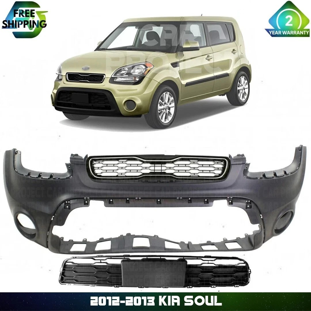 Front Bumper Cover & Grille Assembly Kit For 2012-2013 Kia Soul
