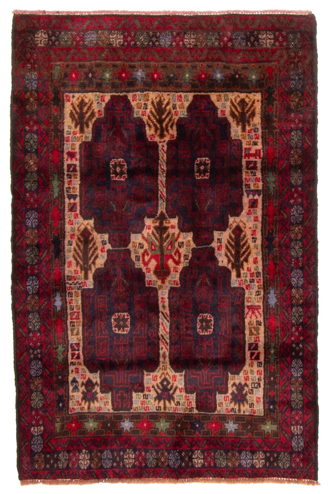 Vintage Traditional Hand-Knotted Area Rug 3'1