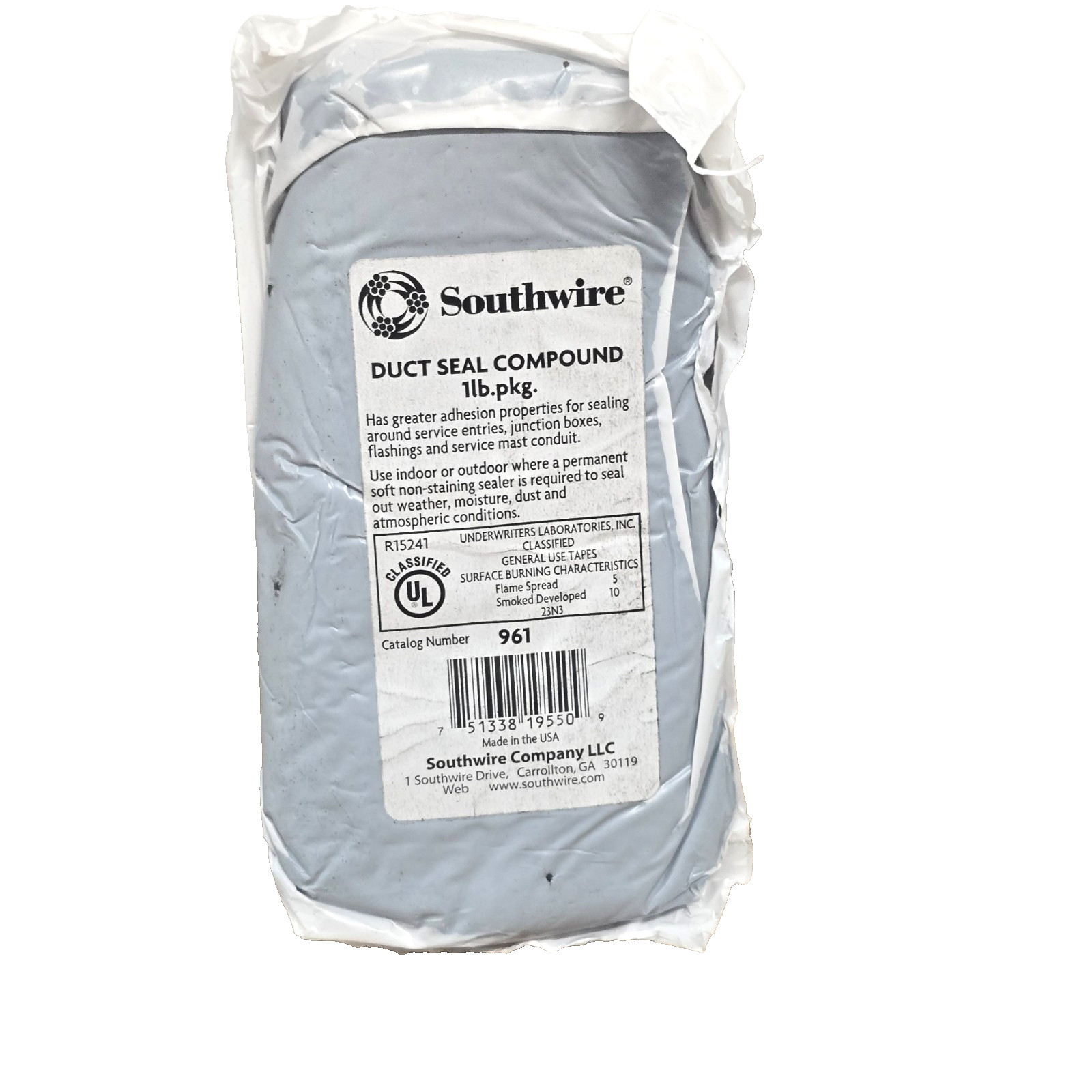 4 x1lb Packs Southwire 961 Southwire Gray Duct Seal Compound (4 lbs) 4 x1lb Packs Southwire 961 Southwire Gray Duct Seal Compound (4 lbs)