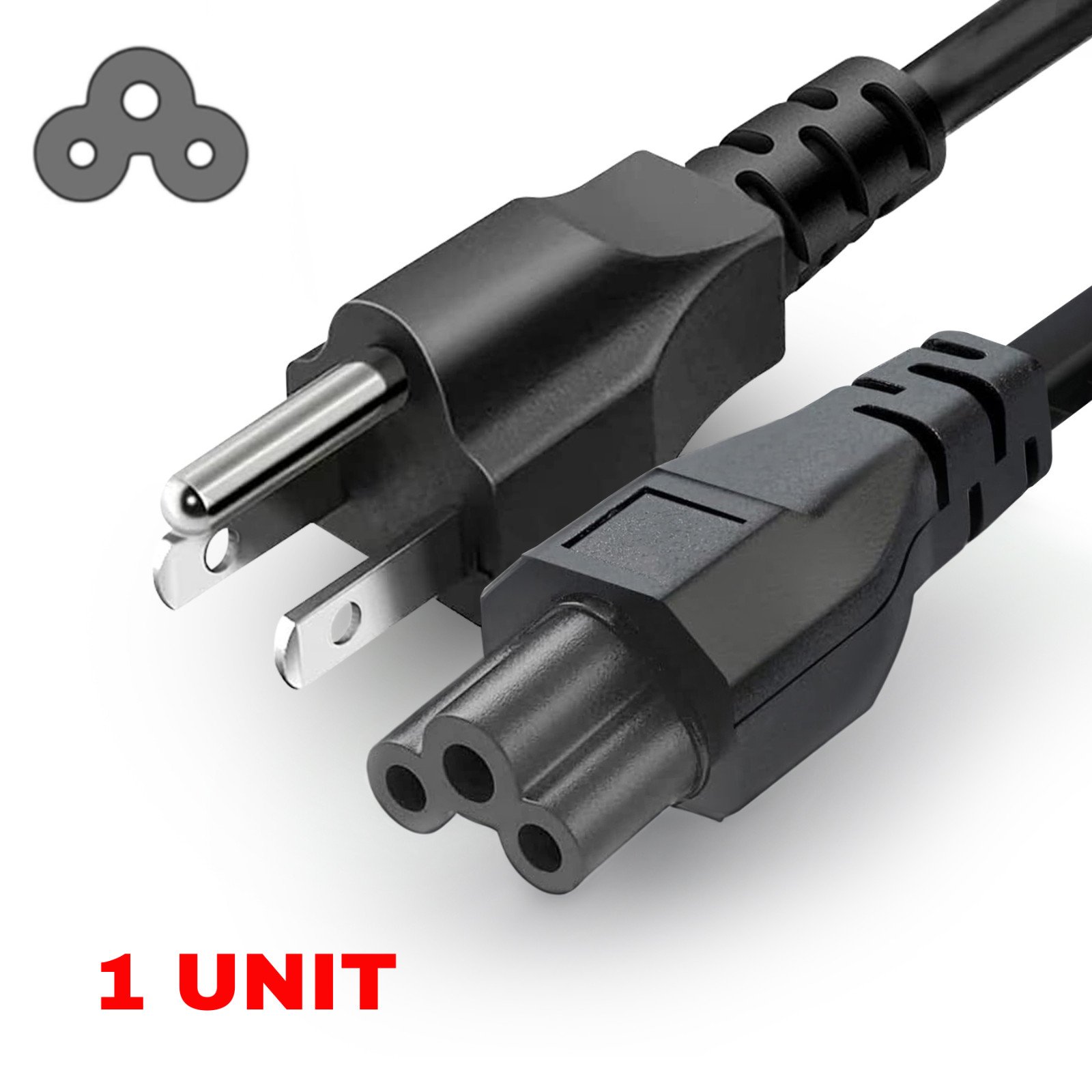 Lot of 1-100 AC 3 Prong Laptop Power Cord 3FT 5FT 10FT 125V C5 Premium Cable Lot of 1-100 AC 3 Prong Laptop Power Cord 3FT 5FT 10FT 125V C5 Premium Cable