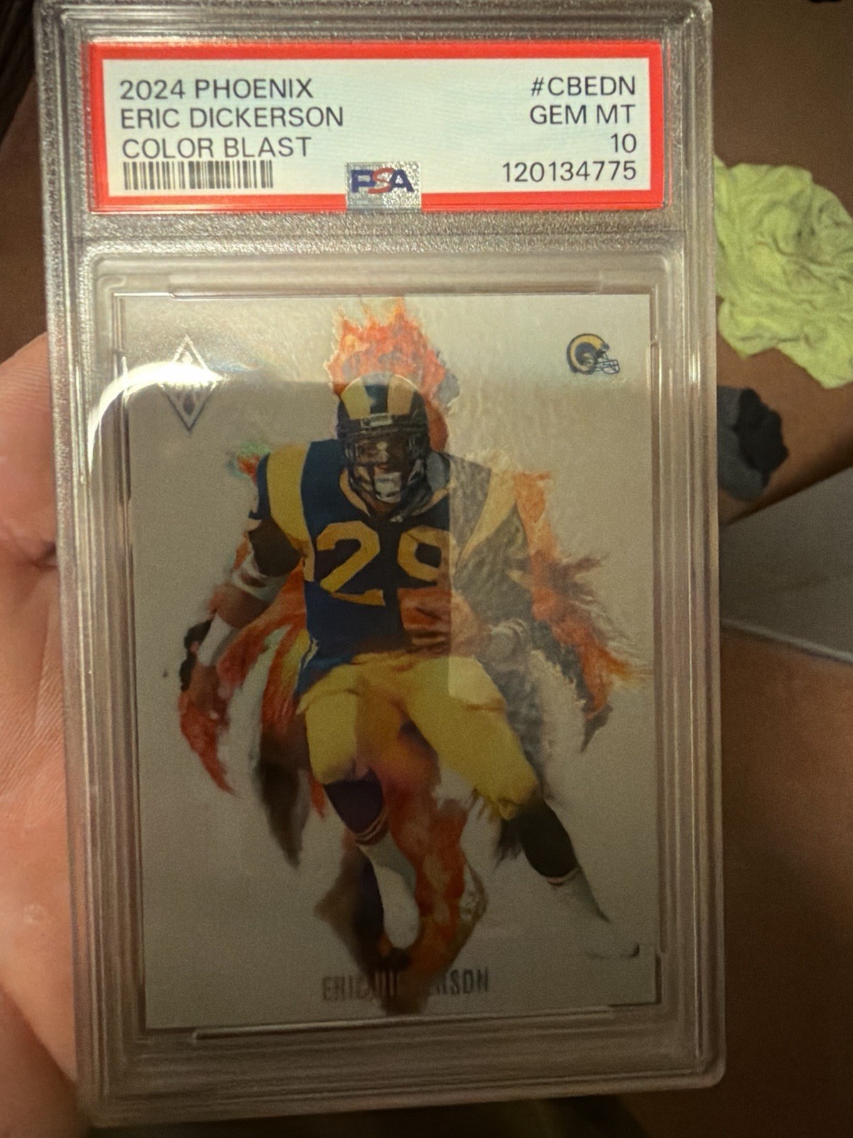 2024 Panini Phoenix Eric Dickerson Color Blast #CBEDN Los Angeles Rams PSA 10