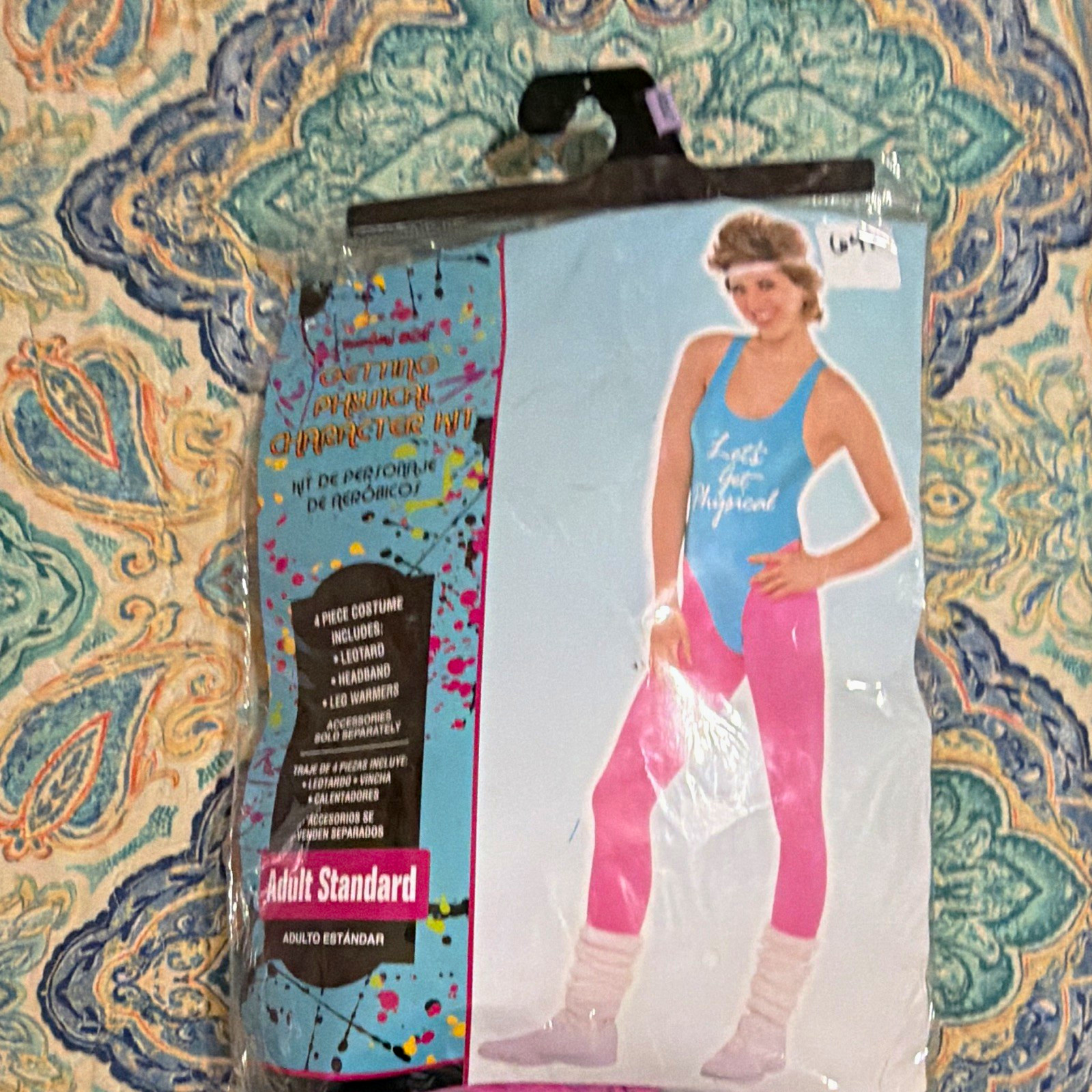 Rubie\'s 1980s Workout Costume Set Adult Standard Pink/Blue Headband Leg Warmers Rubie\'s 1980s Workout Costume Set Adult Standard Pink/Blue Headband Leg Warmers