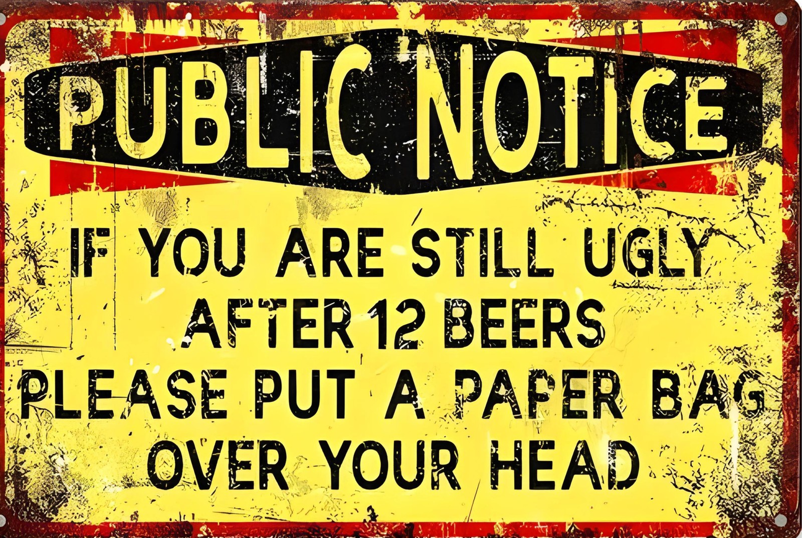 If You Are Still Ugly After 12 Beers Aluminum Weatherproof Funny Sign p1283