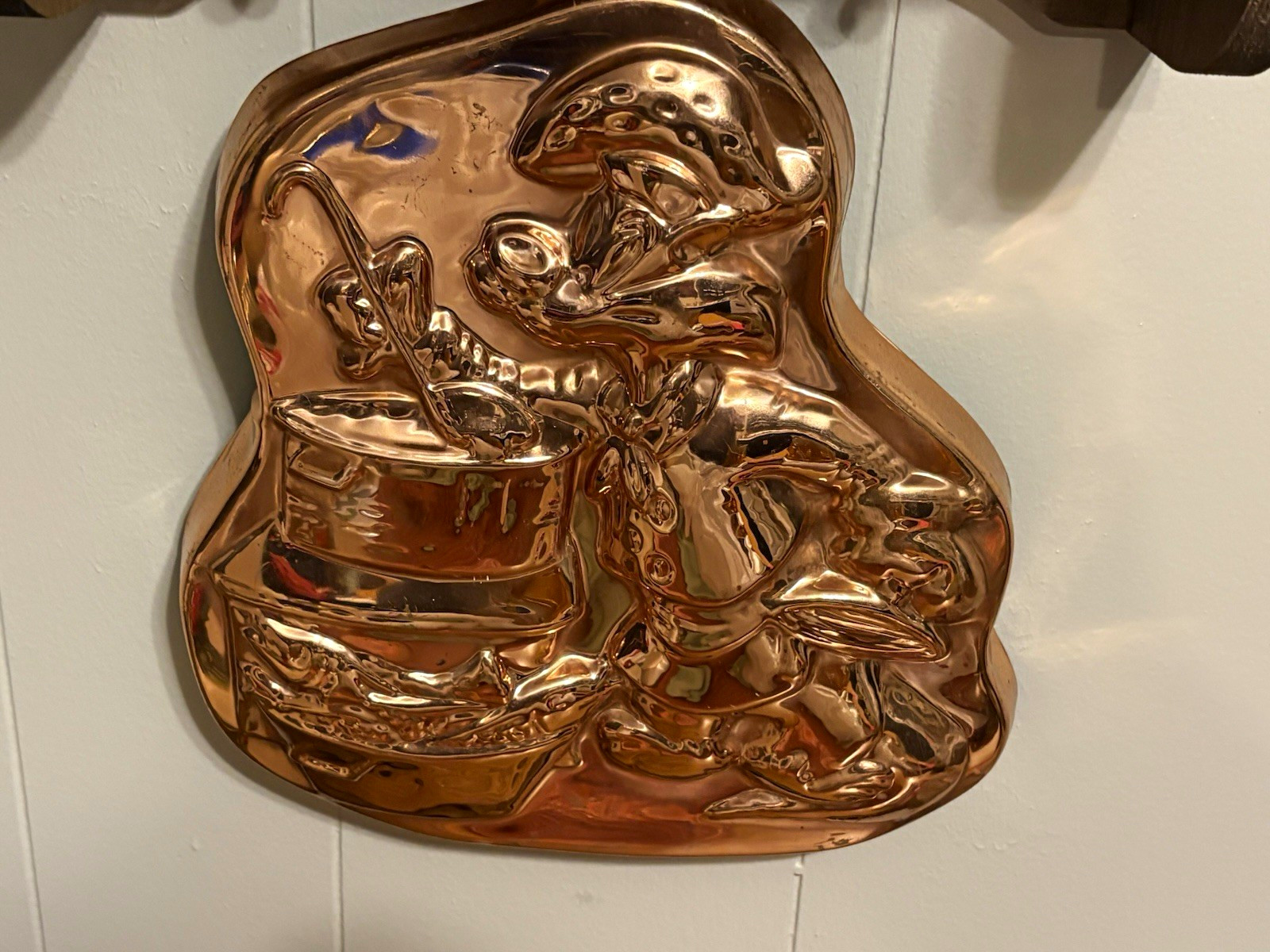 Vintage 1992 Warner Bros Sylvester Cat Chef Copper Mold Wall Plaque Decor