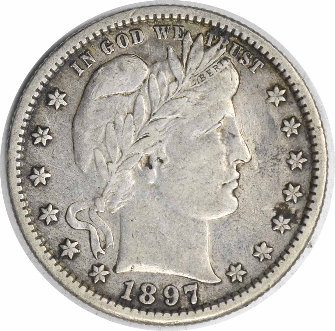 1897-S Barber Silver Quarter EF Uncertified #846 1897-S Barber Silver Quarter EF Uncertified #846