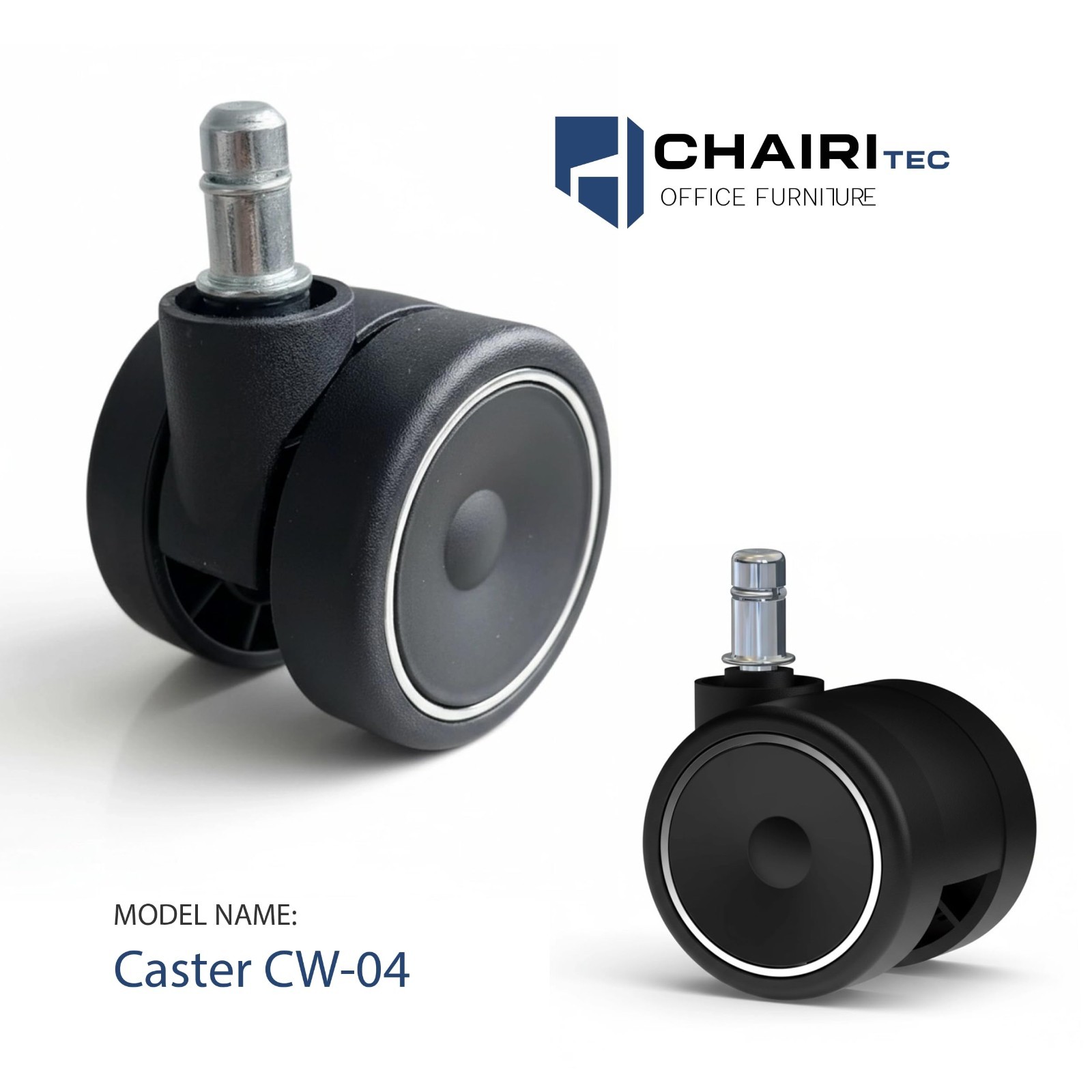 Office Chair Caster, 2 inches Smooth Gliding with Chrome Accent Ring.set of 5. Office Chair Caster, 2 inches Smooth Gliding with Chrome Accent Ring.set of 5.
