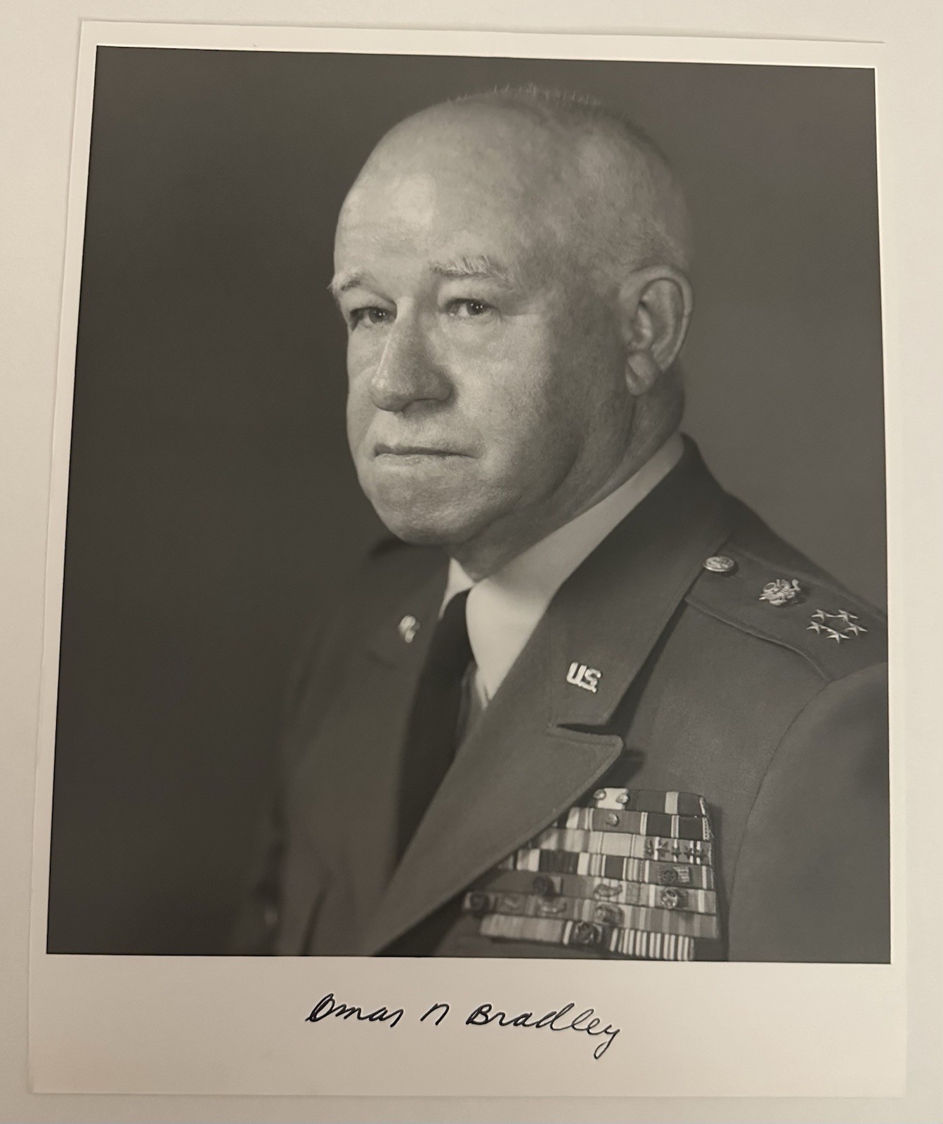 Vintage Omar Bradley Signed 8X10 B&W Matte Photo Vintage Omar Bradley Signed 8X10 B&W Matte Photo