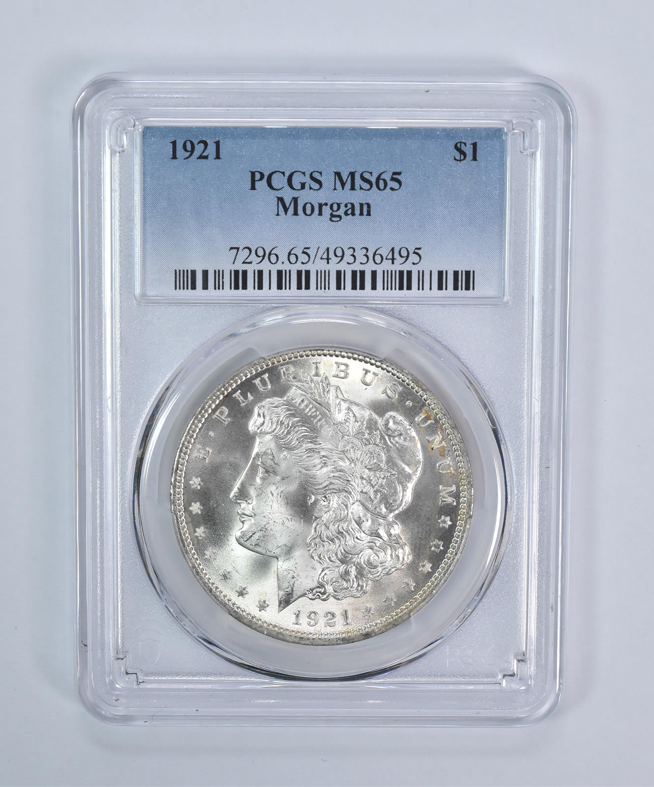 1921 Morgan Silver Dollar MS65 PCGS Blue Label
