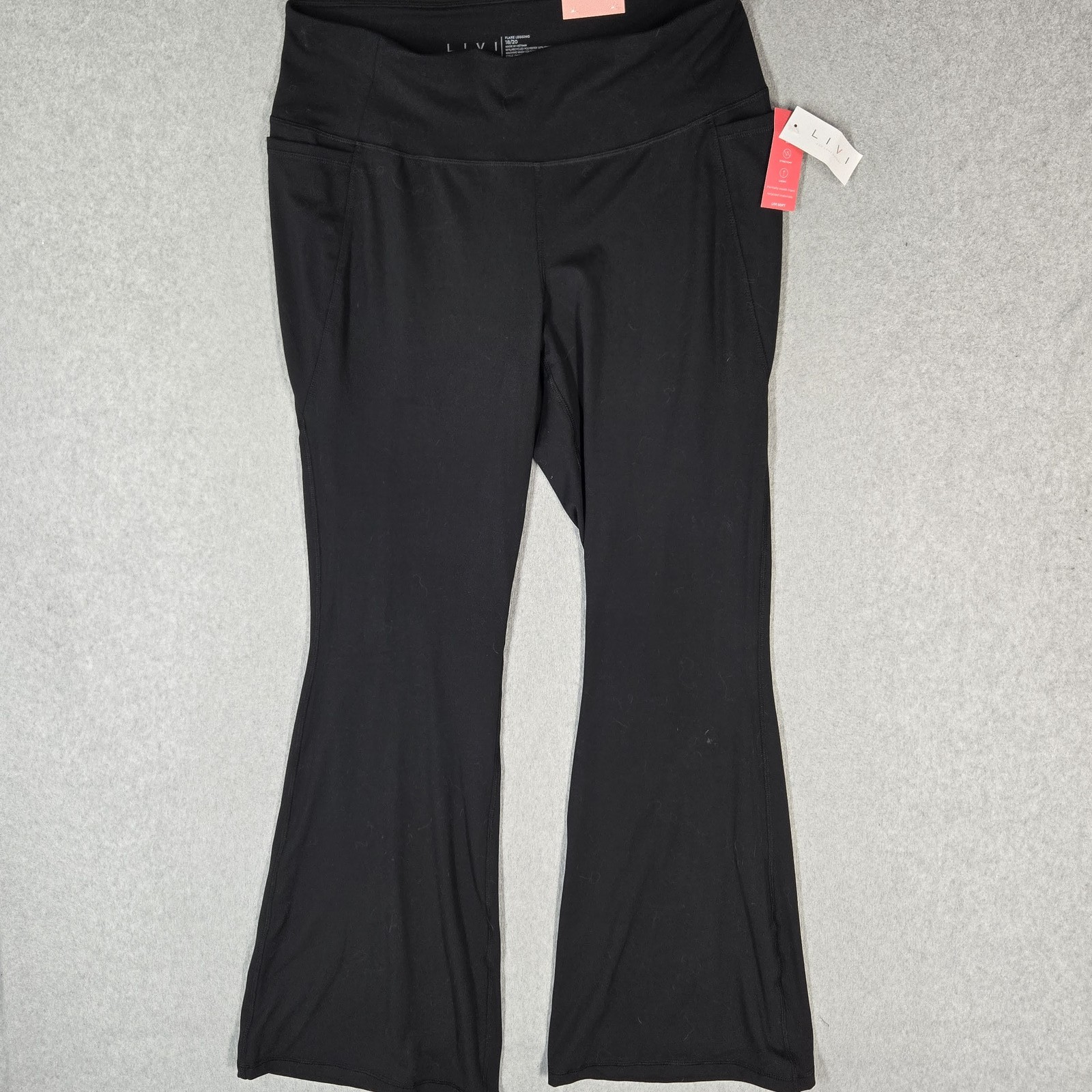 LIVI For Lane Bryant Women Activewear Pants 18/20 Black Legging Sweat Flare NWT