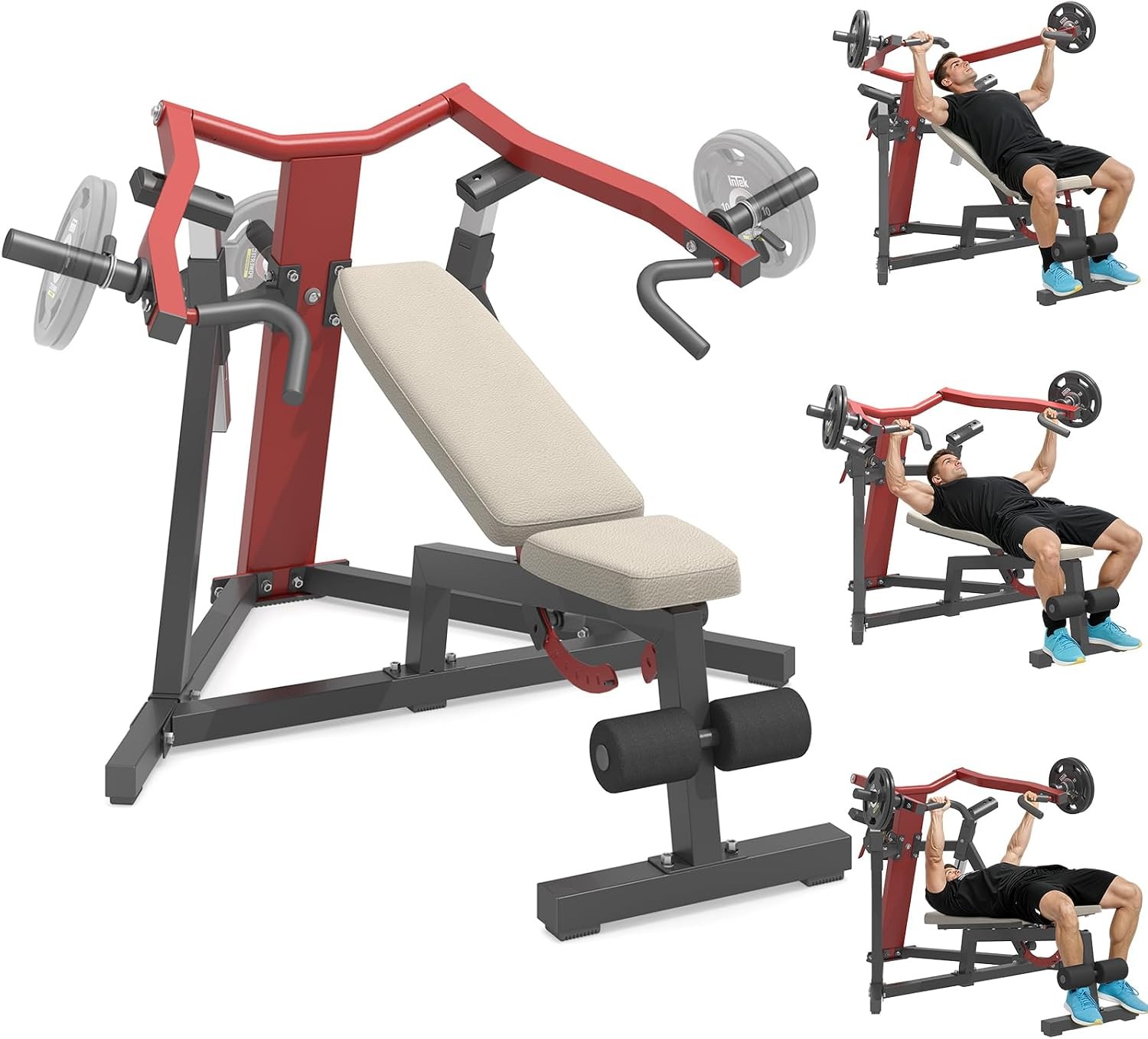 3-in-1 Chest Press Machine w/ Incline/Decline/Flat, 1300LB Home Gym