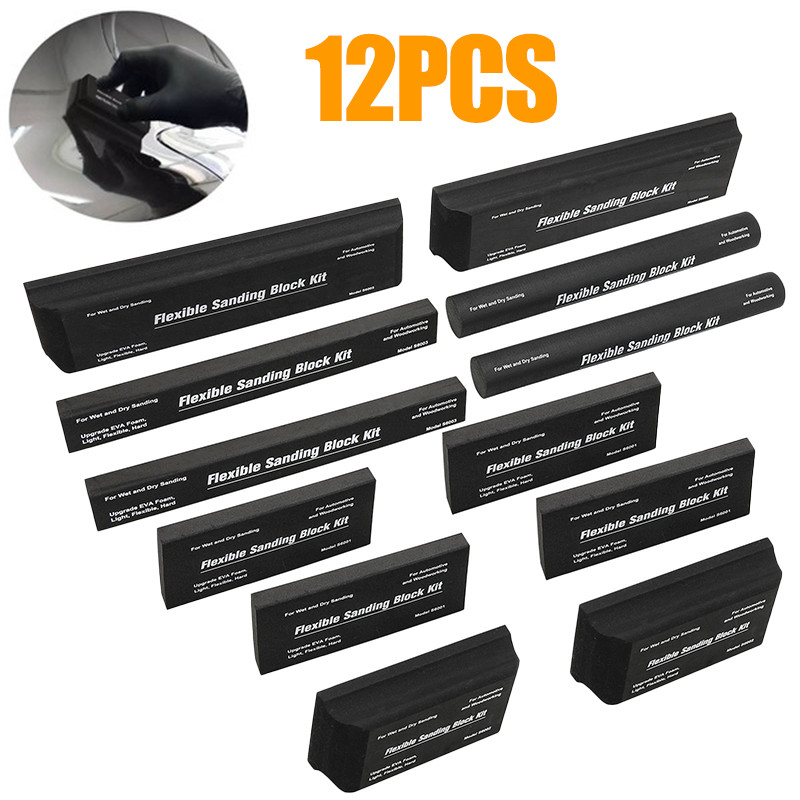 12x Sanding Block Kit Flexible EVA Wet Dry Sanding Blocks for Auto Body Woodwork 12x Sanding Block Kit Flexible EVA Wet Dry Sanding Blocks for Auto Body Woodwork