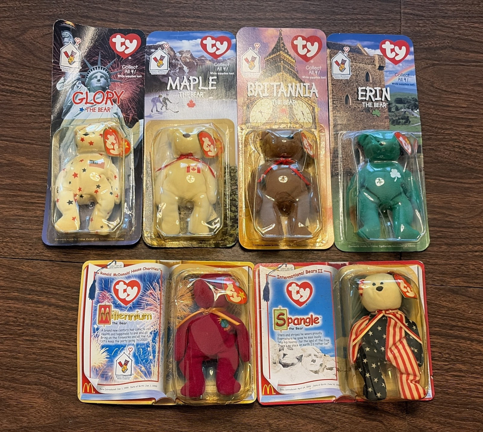 Vintage 1990s/2000 McDonald’s Ty Teenie Beanie Babies Lot (6 Total) Sealed