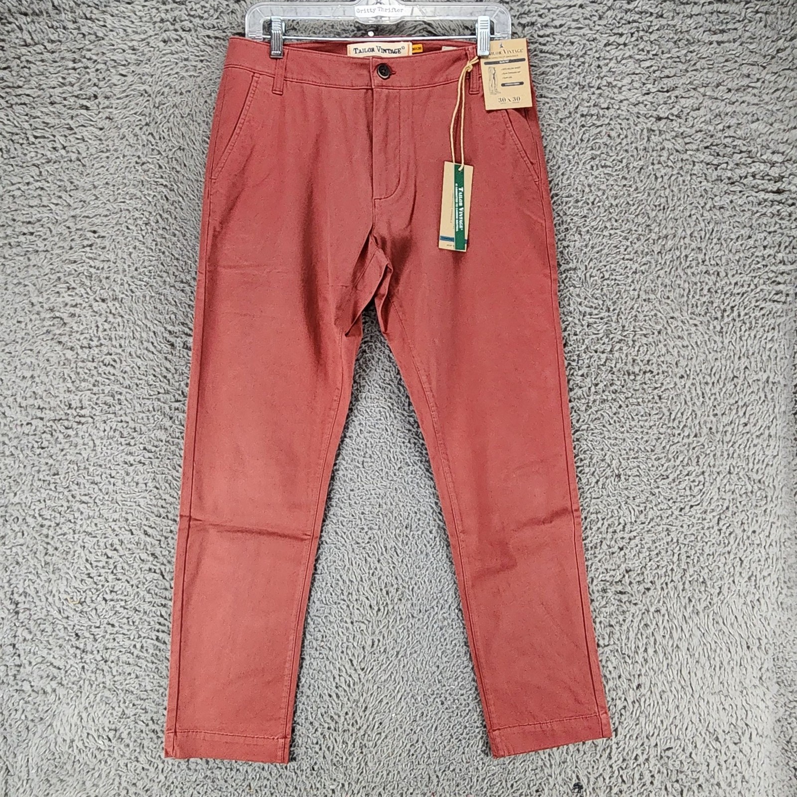 Tailor Vintage Pants Mens 30x30 Red Stretch High Rise Slim Fit *NWT* Tailor Vintage Pants Mens 30x30 Red Stretch High Rise Slim Fit *NWT*