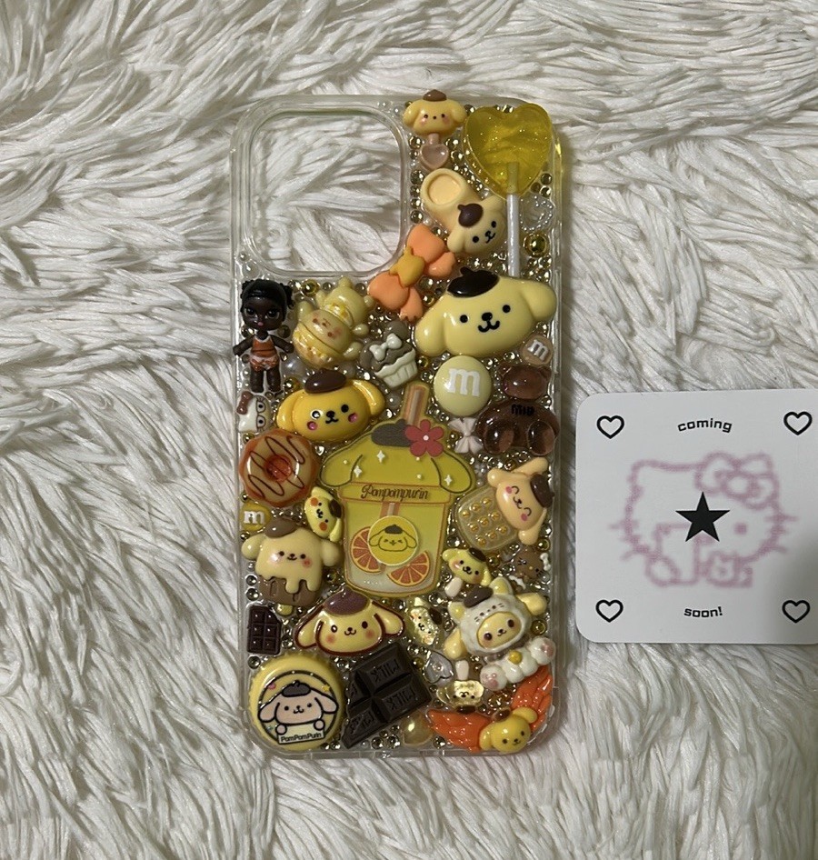 Handmade iPhone 13 Pro Max Junk Case Pompompurin Bratz Kawaii Coquette Y2K
