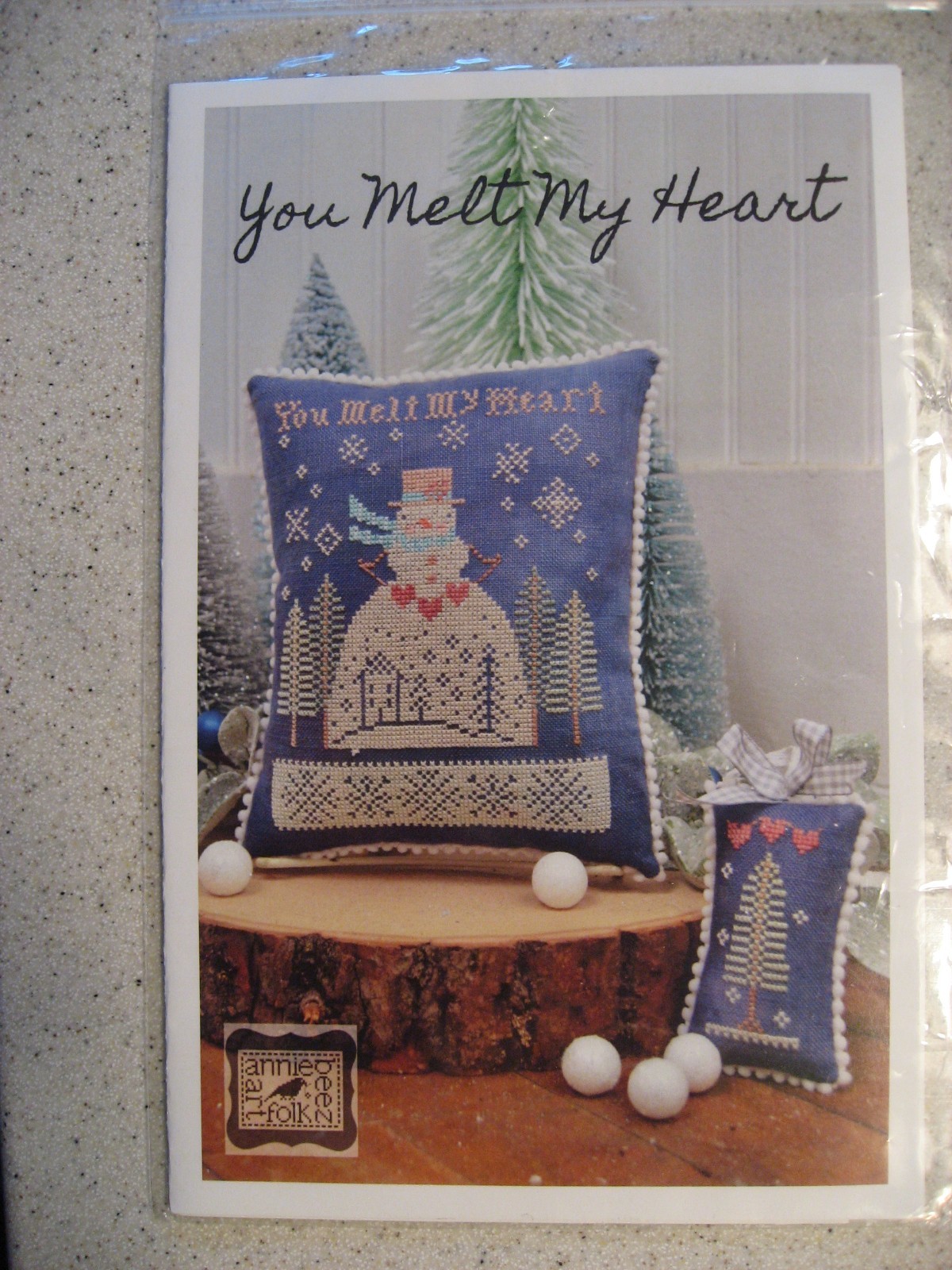 Annie Beez Folk Art Counted Cross-Stitch Chart - You Melt My Heart NW-92 Annie Beez Folk Art Counted Cross-Stitch Chart - You Melt My Heart NW-92
