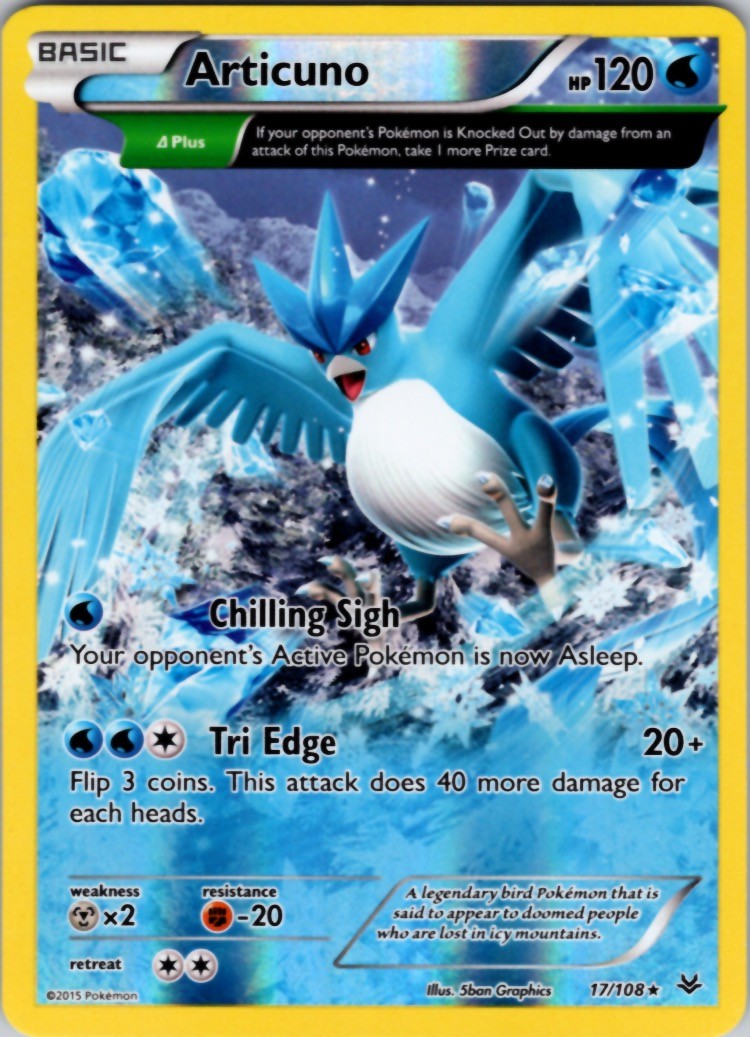 Articuno (17 Delta) Reverse Holo Rare XY - Roaring Skies 17/108 LP