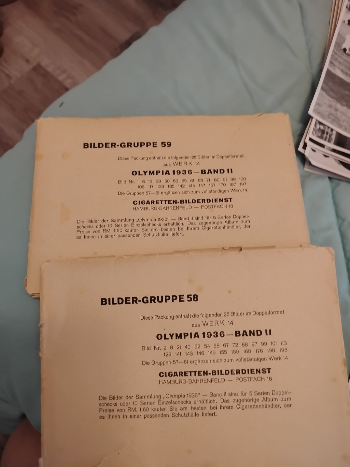 Olympia 1936. Bilder Gruppe 58 Band II/86 Pictures + Los Angeles 1932 Olympia 1936. Bilder Gruppe 58 Band II/86 Pictures + Los Angeles 1932