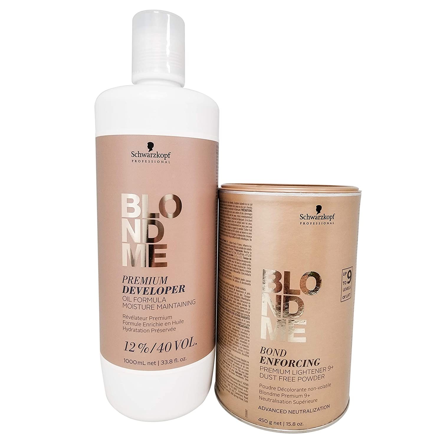 Schwarzkopf DUO Blond Me Premium Lift 9 Bleach and 12% Developer 33.8 oz SET Schwarzkopf DUO Blond Me Premium Lift 9 Bleach and 12% Developer 33.8 oz SET